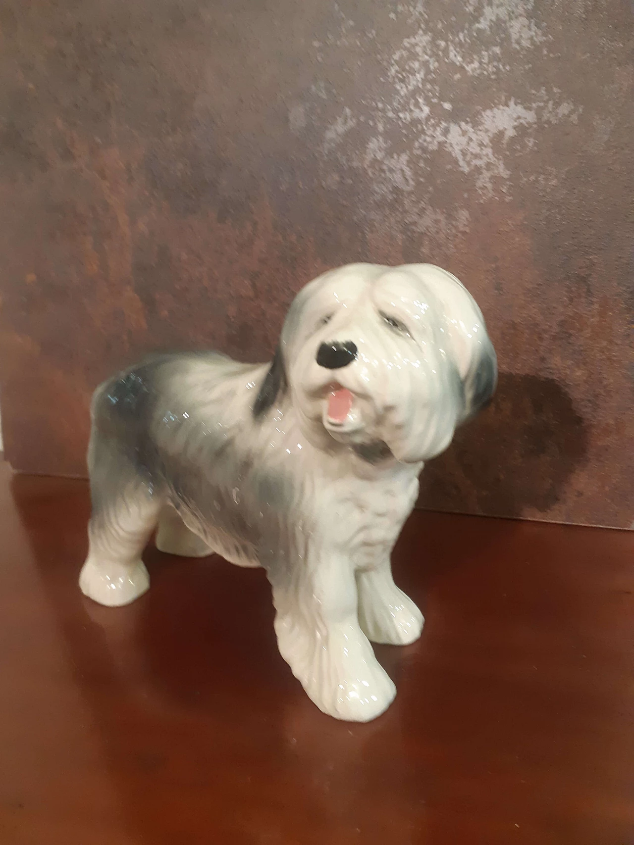 Porcelain Bobtail dog figurine, 1940s 1