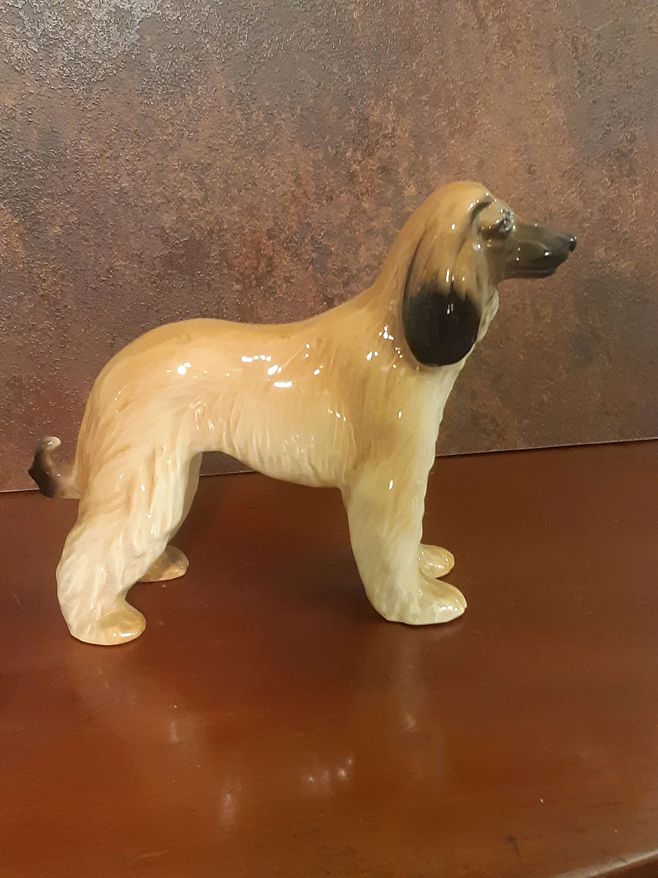 English porcelain sculpture of long-haired Afghan Hound 1