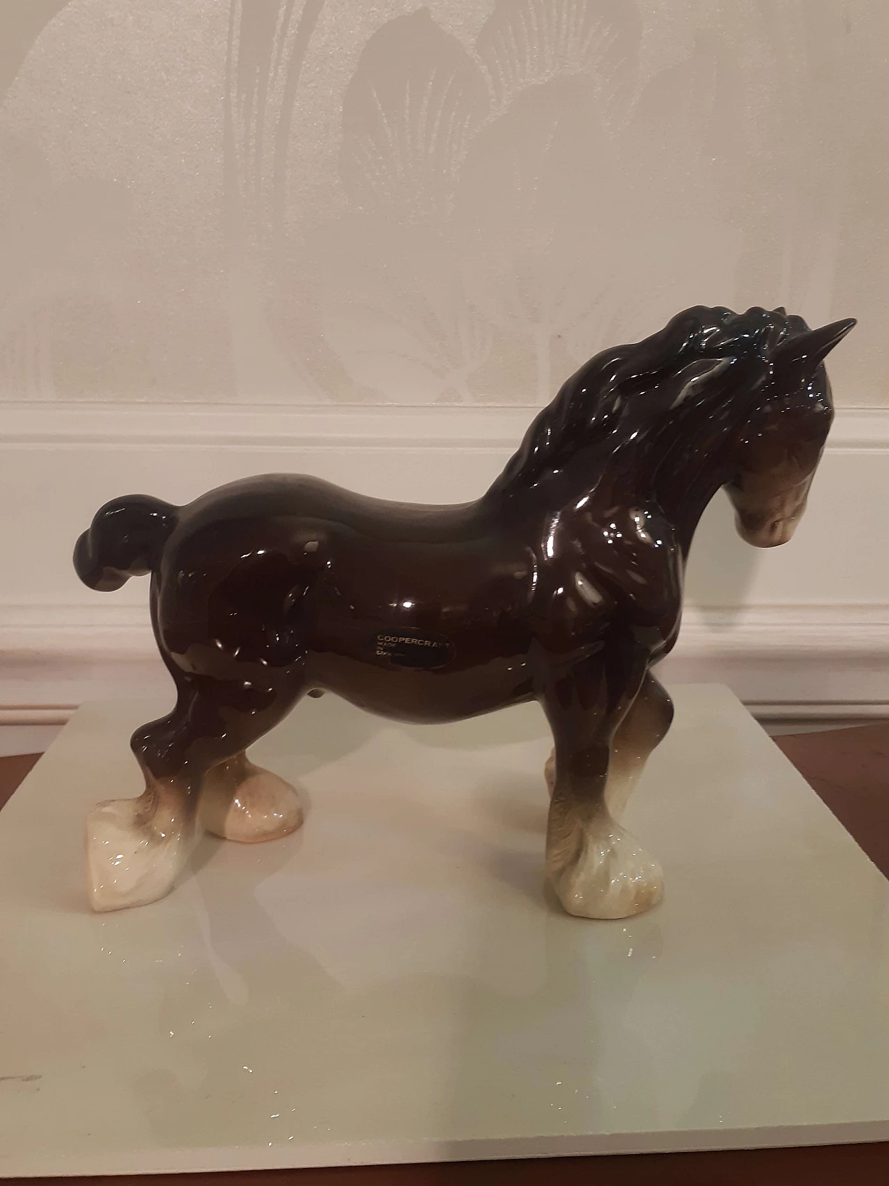 Porcelain Shire horse sculpture by Coopercraft 2