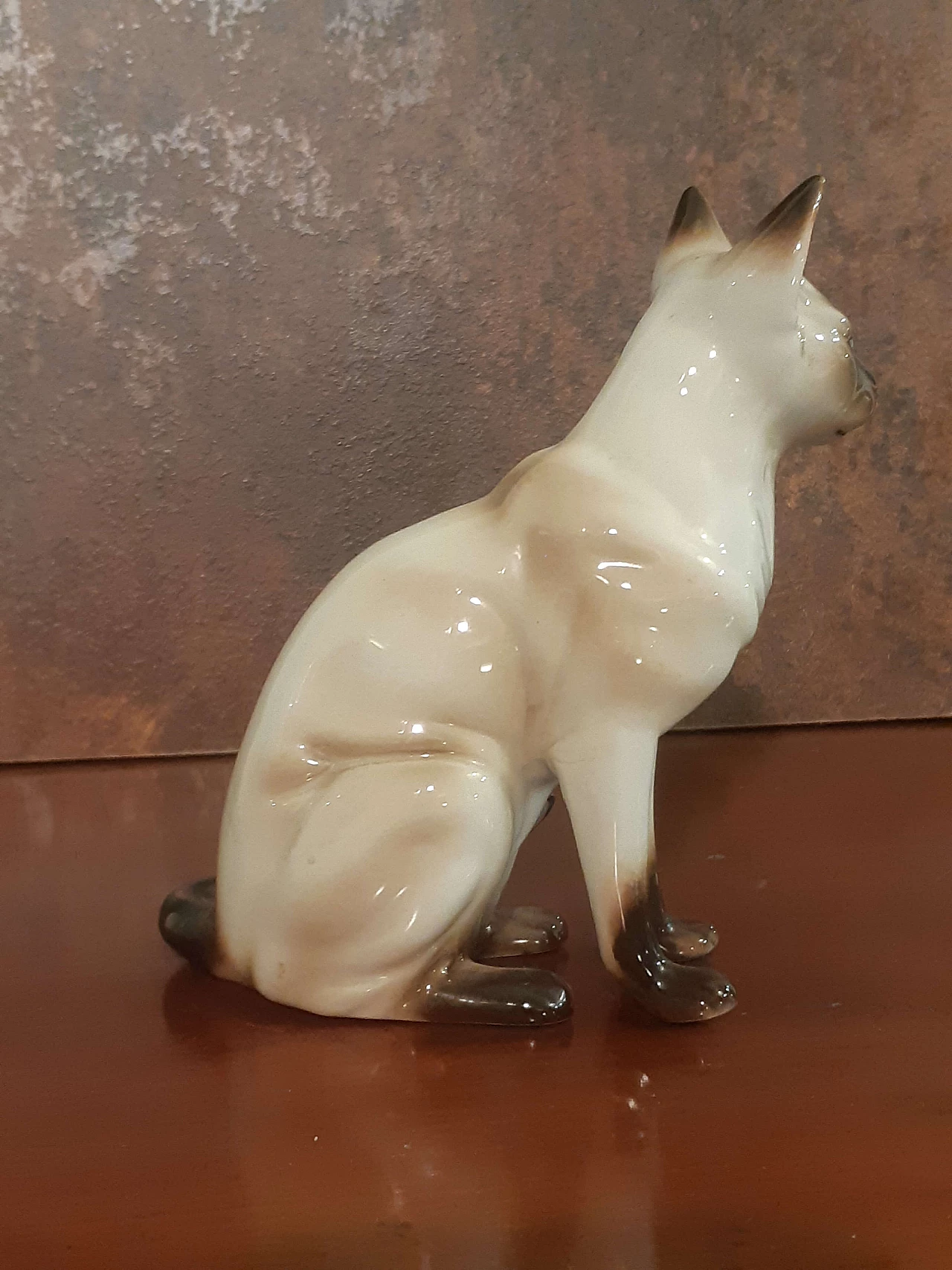 English porcelain Siamese cat, 1940s 2