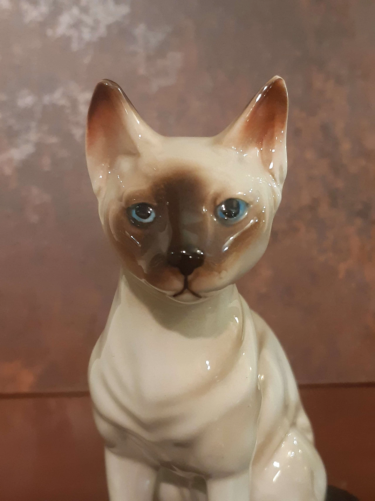 English porcelain Siamese cat, 1940s 3