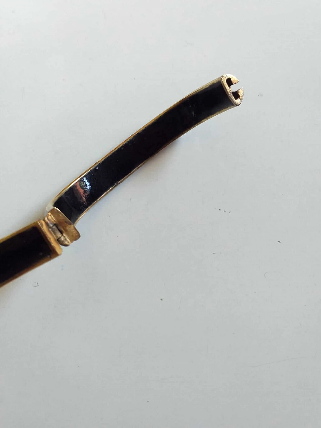 Bracciale rettangolare in smalto nero cloisonnè, anni '40 6