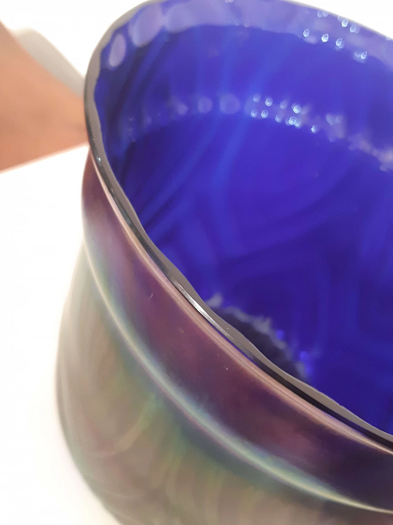 French iridescent blue and purple glass vase, 1930s 4