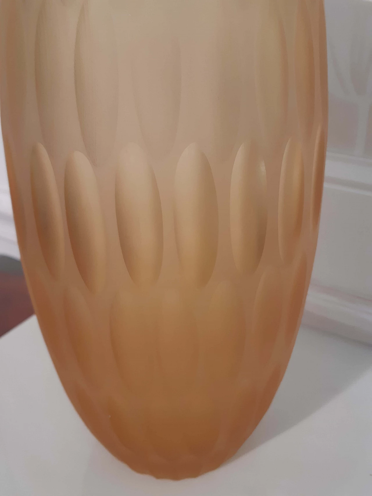 Amber-coloured matt blown glass vase, 1970s 2