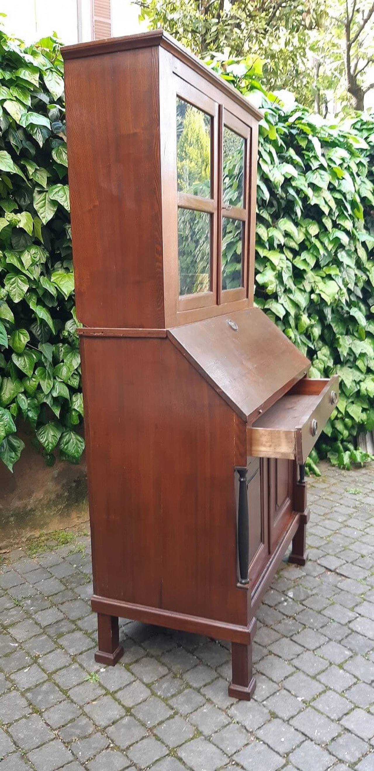 Empire oak trumeau with display case, early 19th century 4