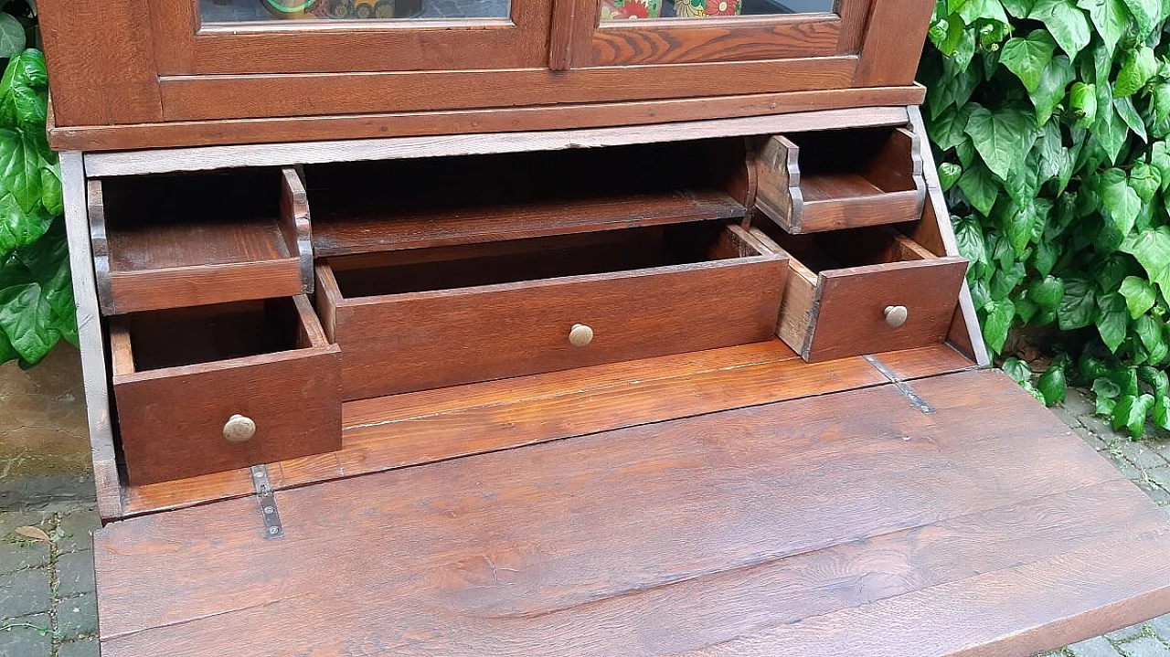 Empire oak trumeau with display case, early 19th century 6