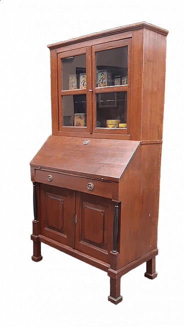 Empire oak trumeau with display case, early 19th century