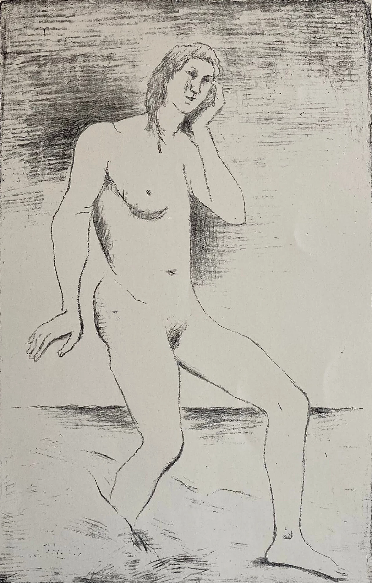 Carlo Carrà, Bather, lithograph on zinc, 1944 3