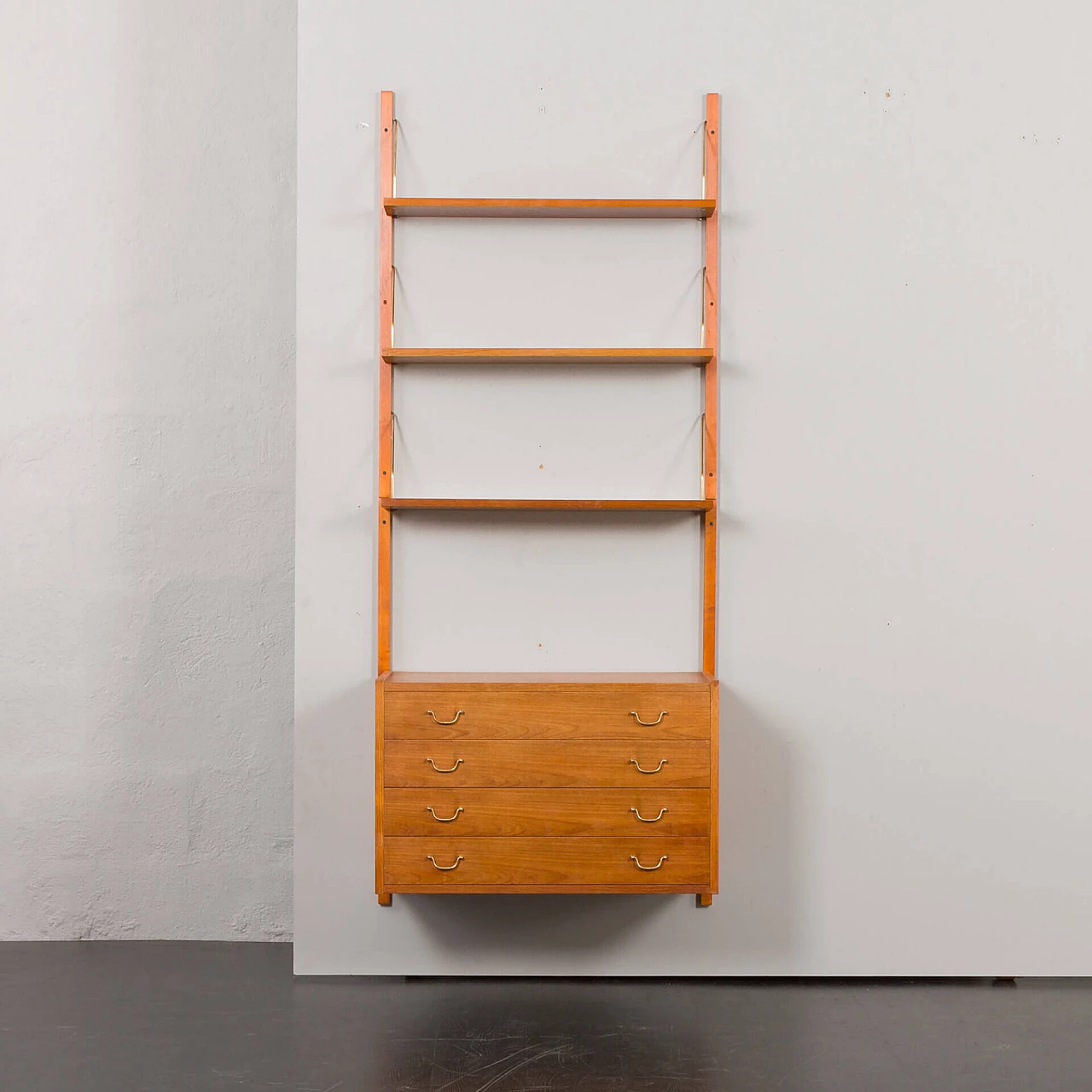 Danish teak and brass bookcase in the style of Poul Cadovius, 1950s 3