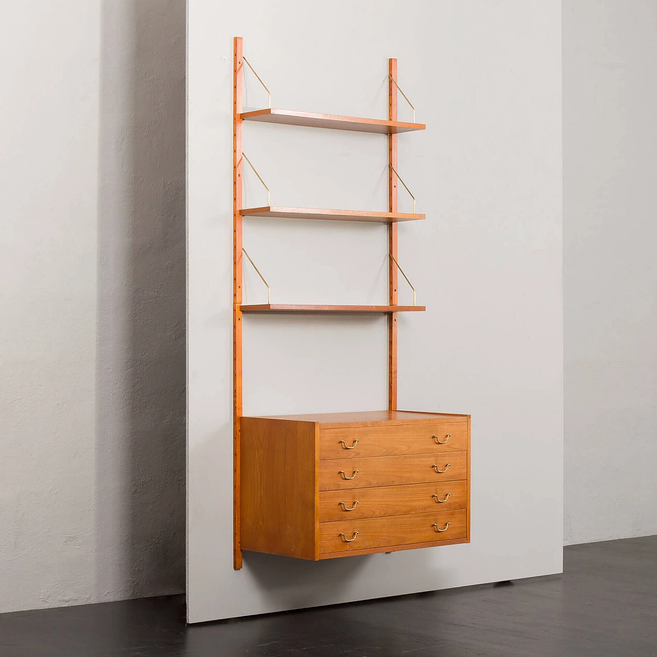 Danish teak and brass bookcase in the style of Poul Cadovius, 1950s 4