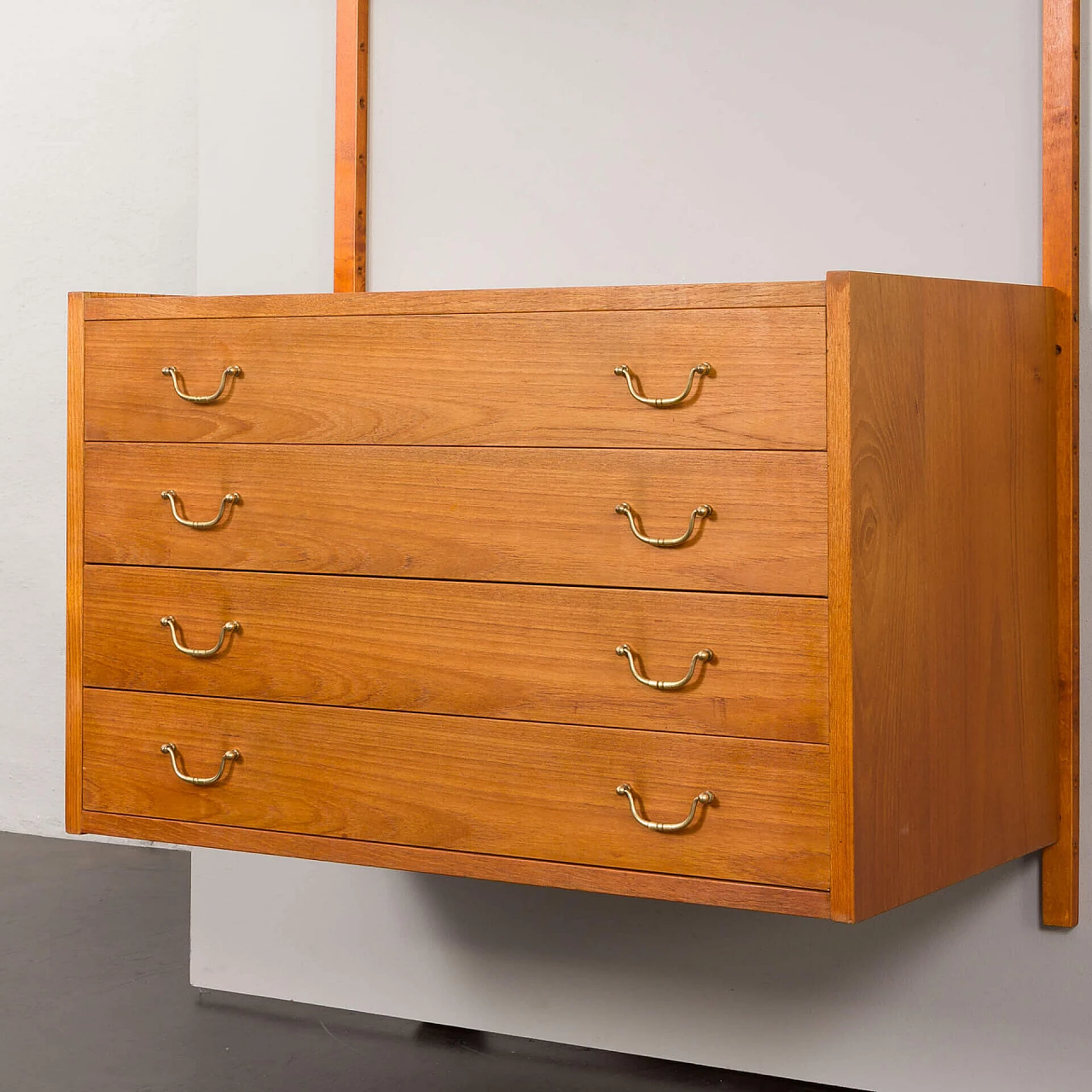 Danish teak and brass bookcase in the style of Poul Cadovius, 1950s 6