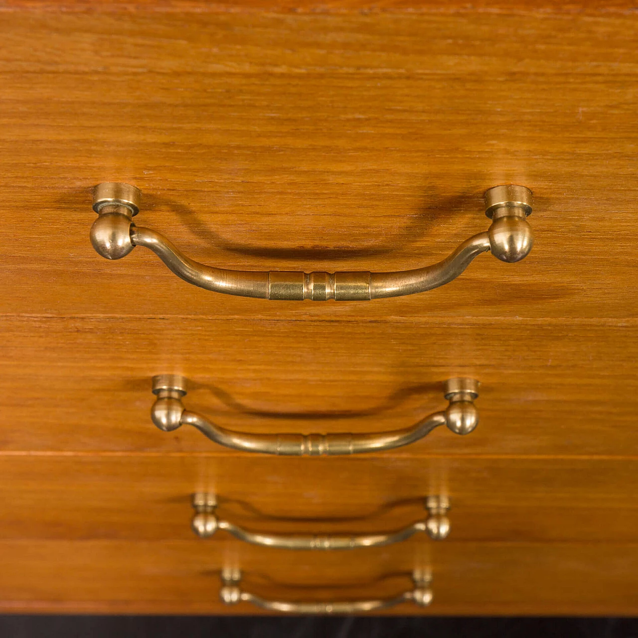 Danish teak and brass bookcase in the style of Poul Cadovius, 1950s 8