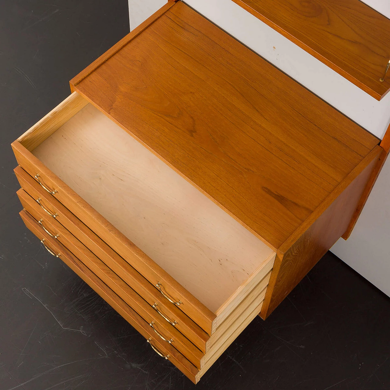 Danish teak and brass bookcase in the style of Poul Cadovius, 1950s 9