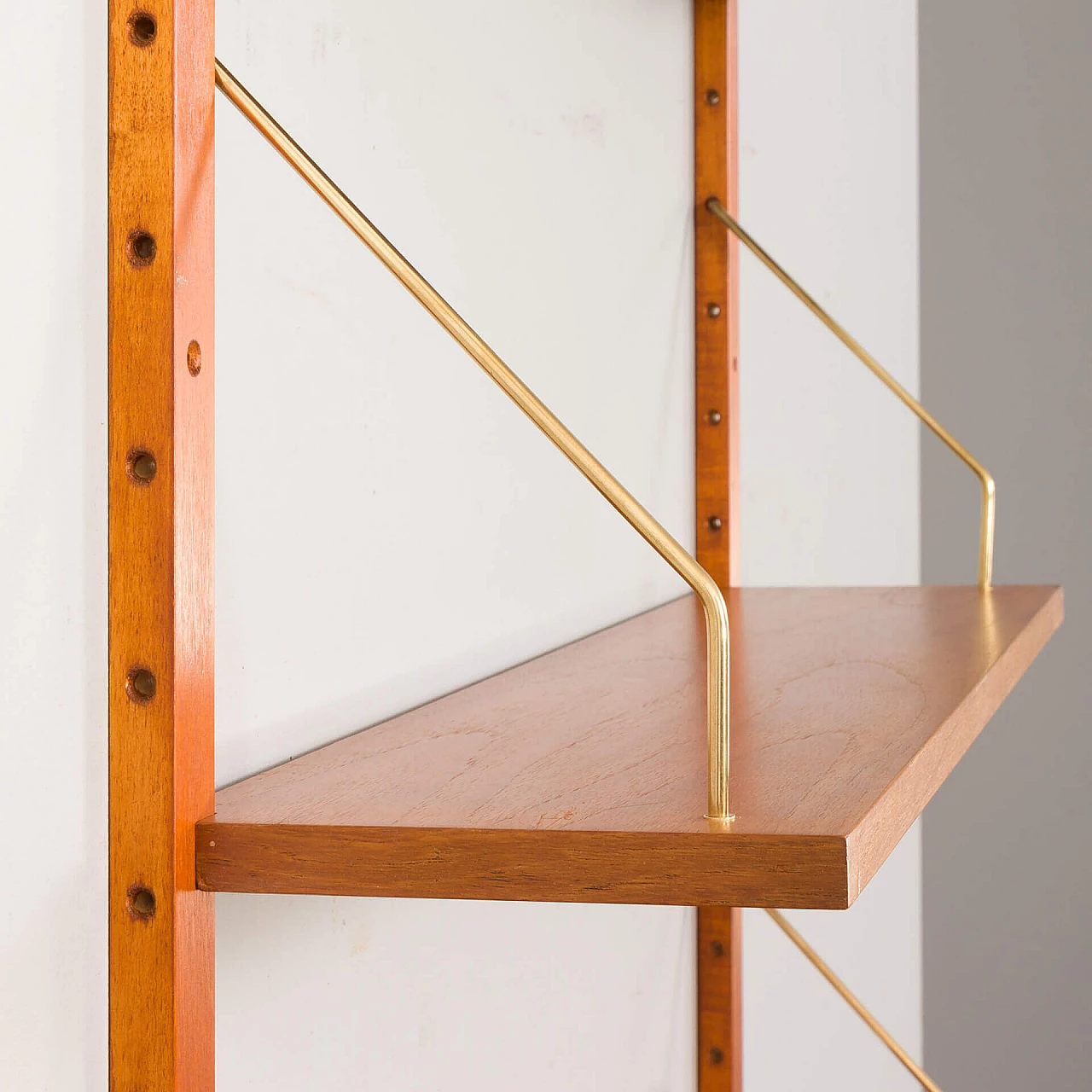 Danish teak and brass bookcase in the style of Poul Cadovius, 1950s 11