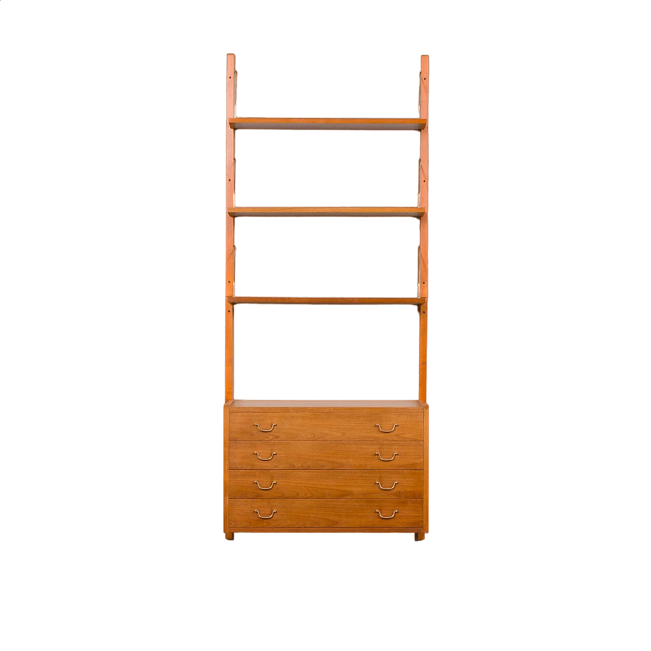 Danish teak and brass bookcase in the style of Poul Cadovius, 1950s 15