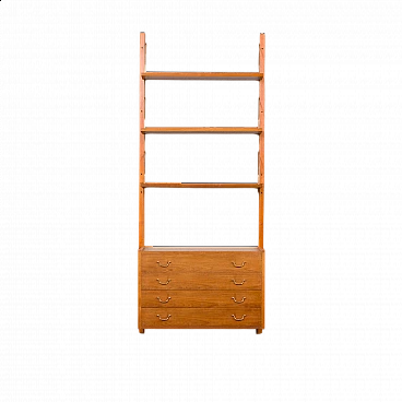 Danish teak and brass bookcase in the style of Poul Cadovius, 1950s