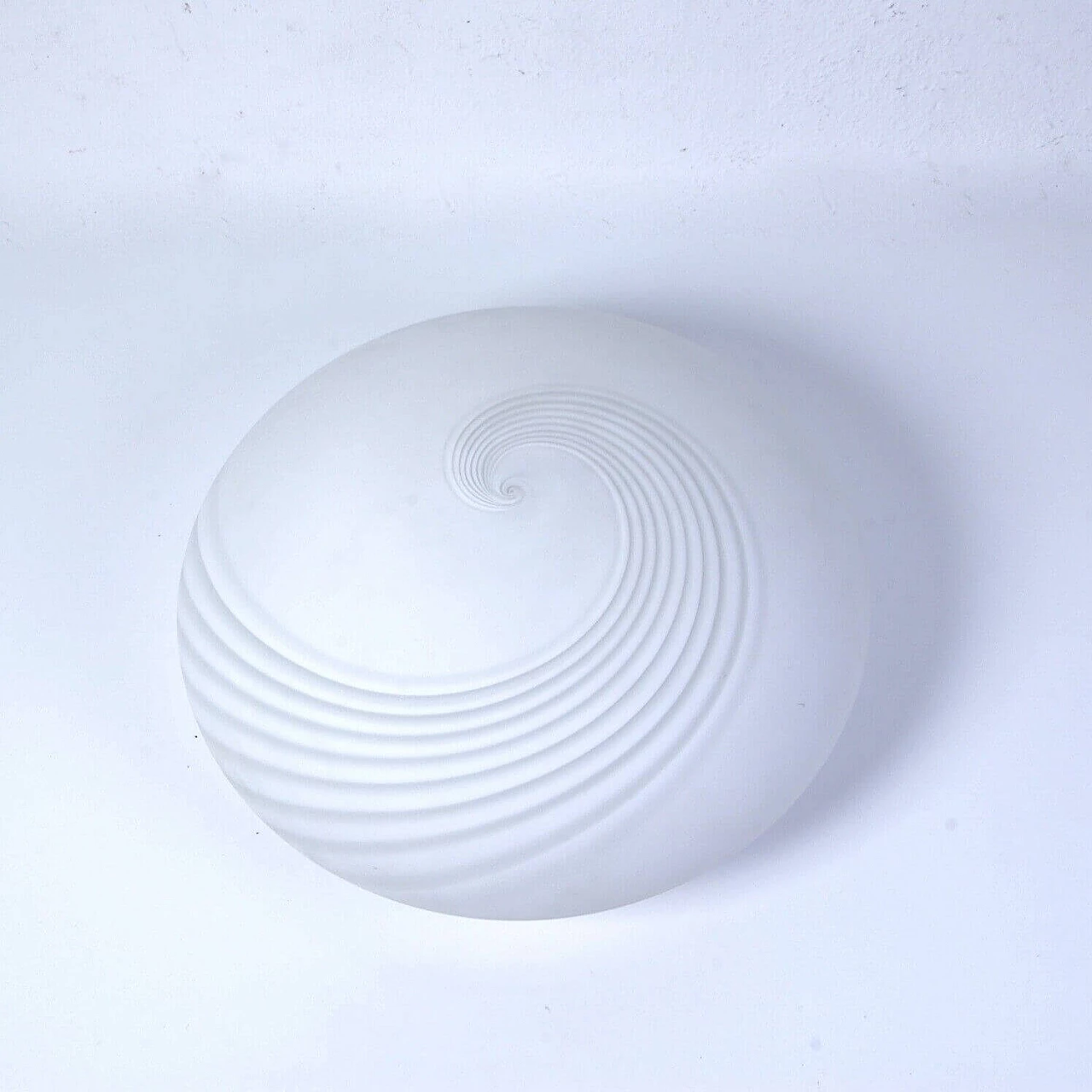 Satin-finished Murano glass ceiling lamp with spiral motif, 1970s 9