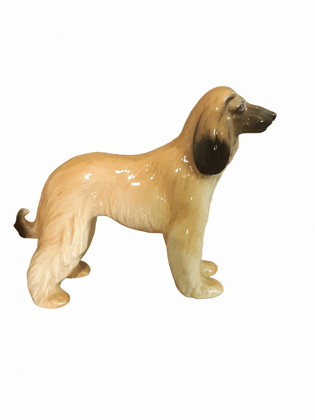 English porcelain sculpture of long-haired Afghan Hound 4