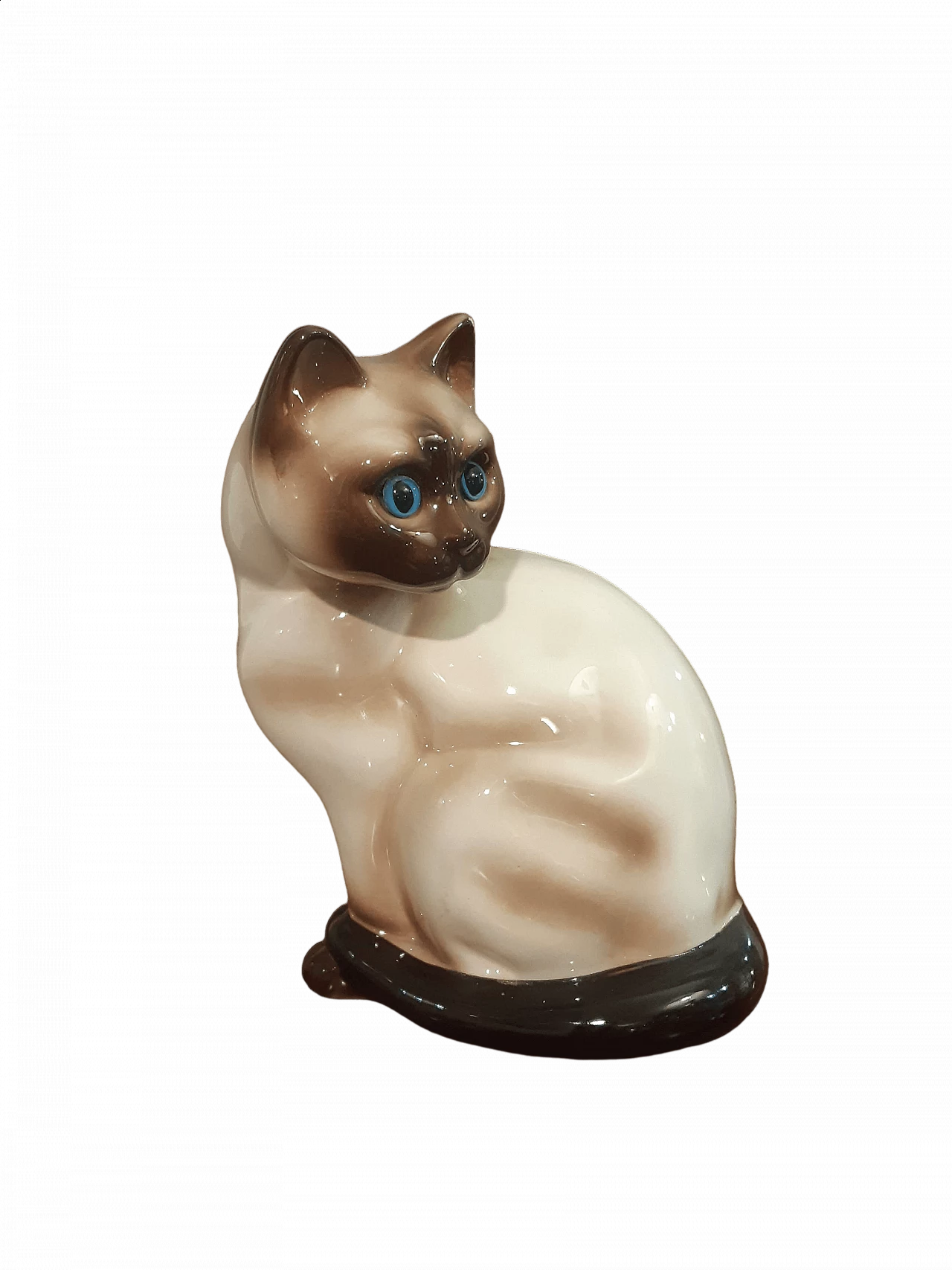 English porcelain sculpture of Siamese cat 5