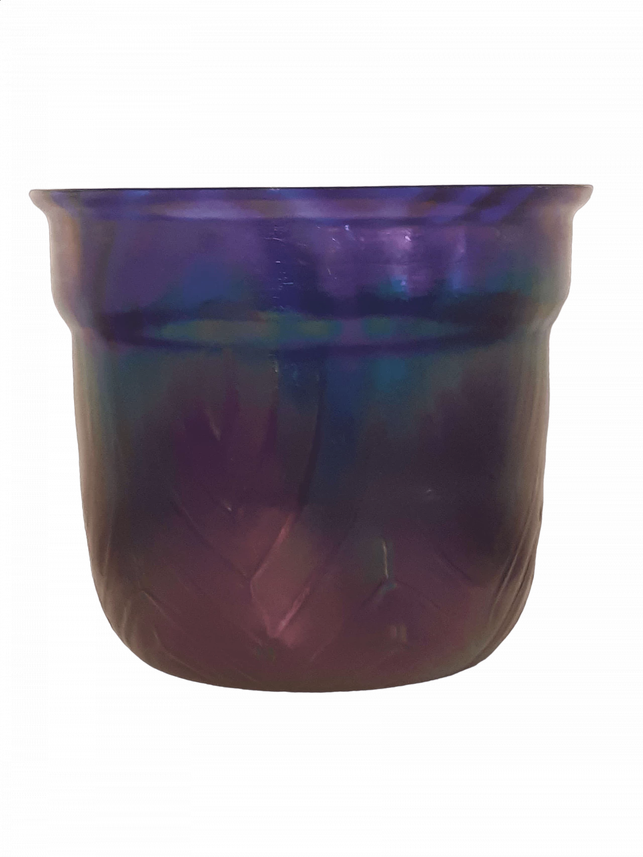 French iridescent blue and purple glass vase, 1930s 6