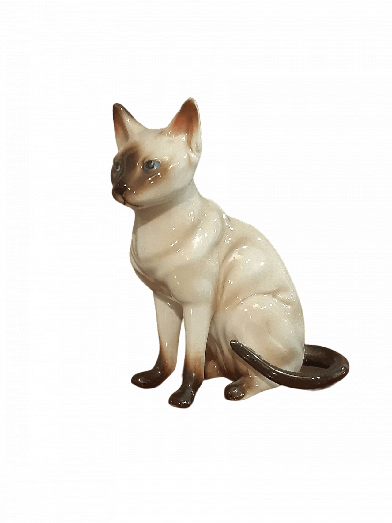 English porcelain Siamese cat, 1940s 4