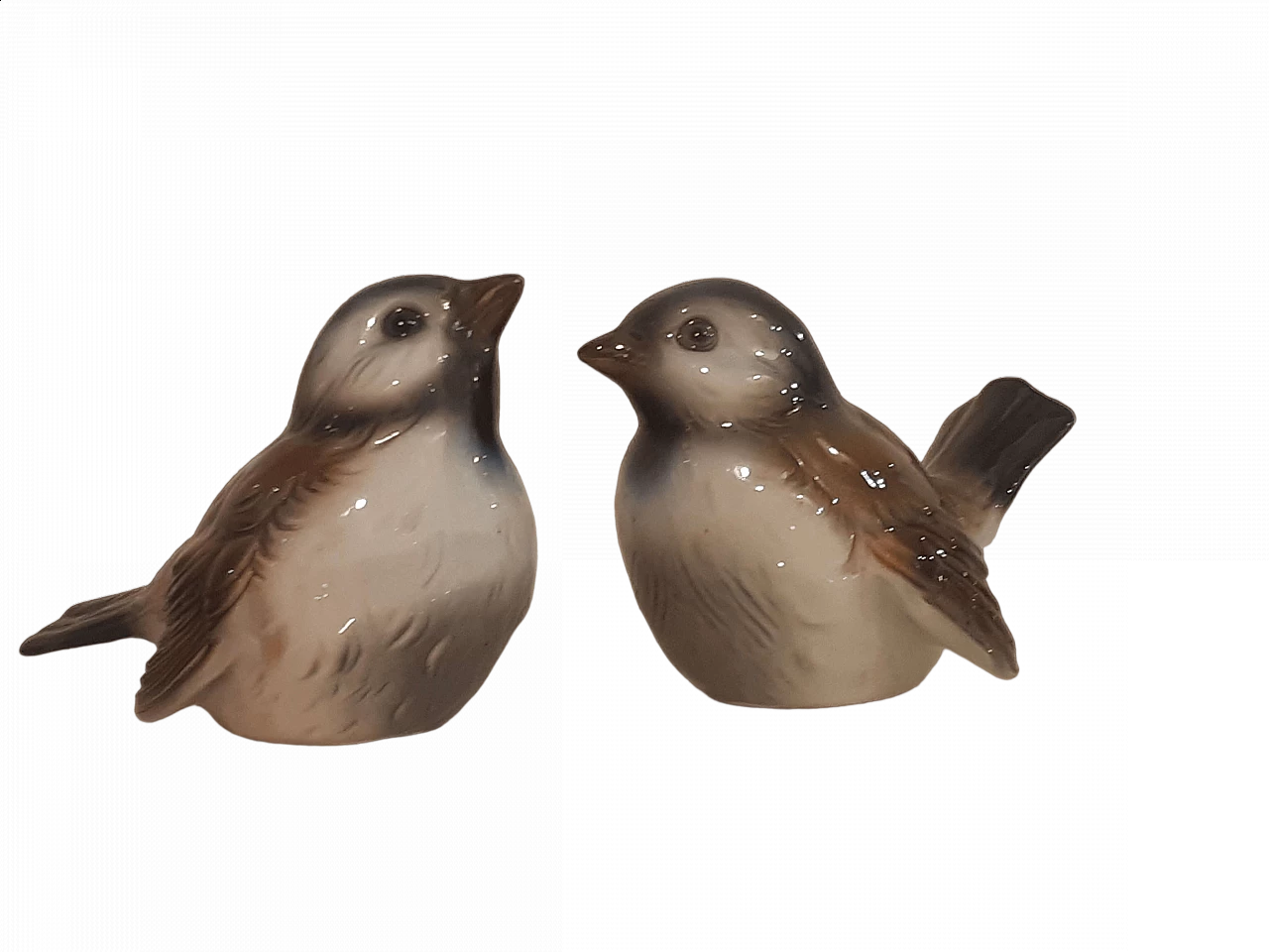 Pair of porcelain sparrow sculptures by Goebel 7