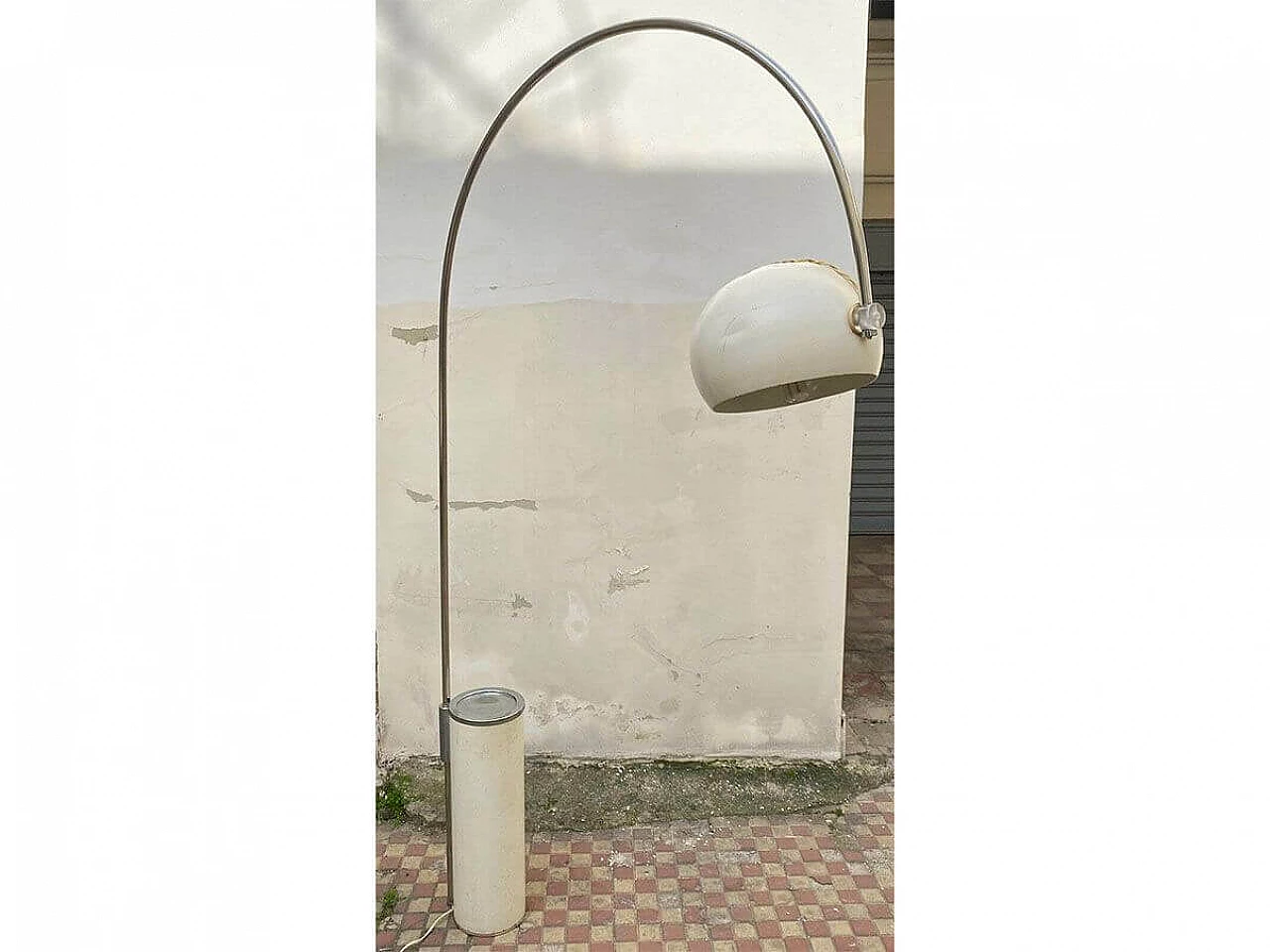 White metal arc lamp, 1970s 3