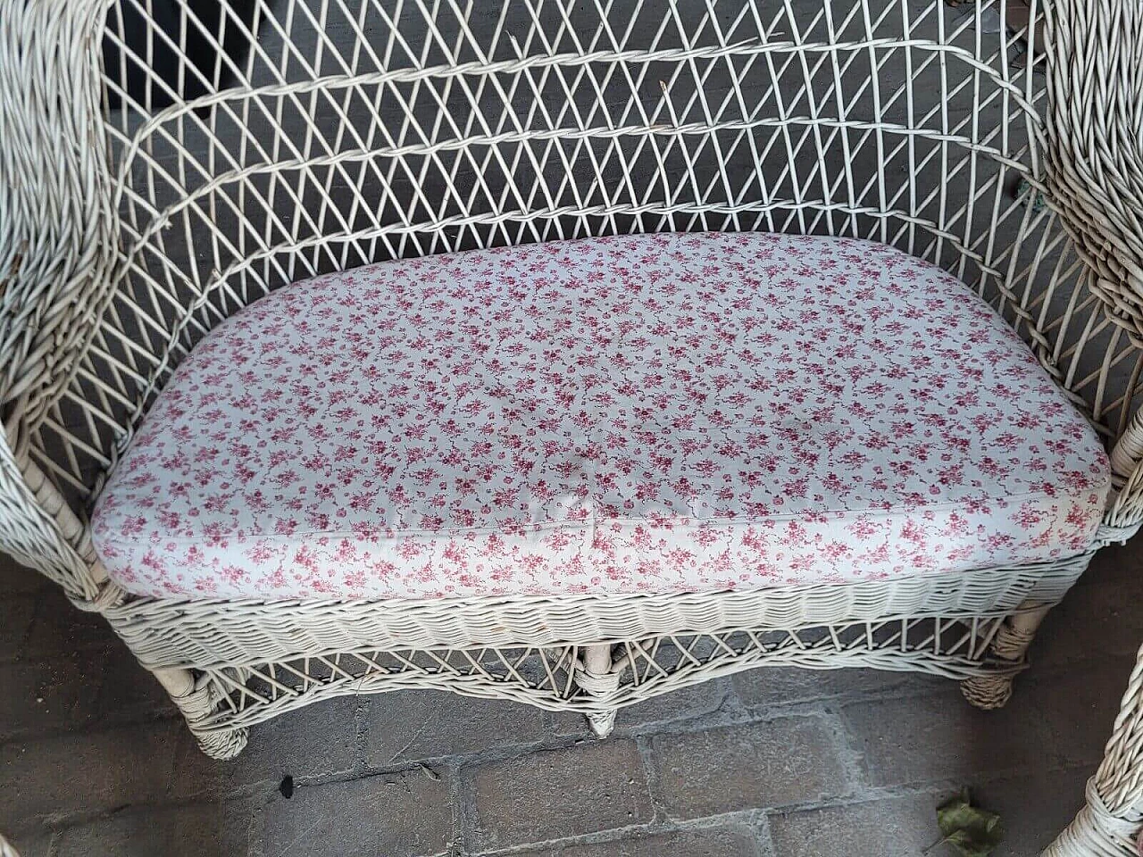 Wicker sofa and pair of armchairs, 1950s 14