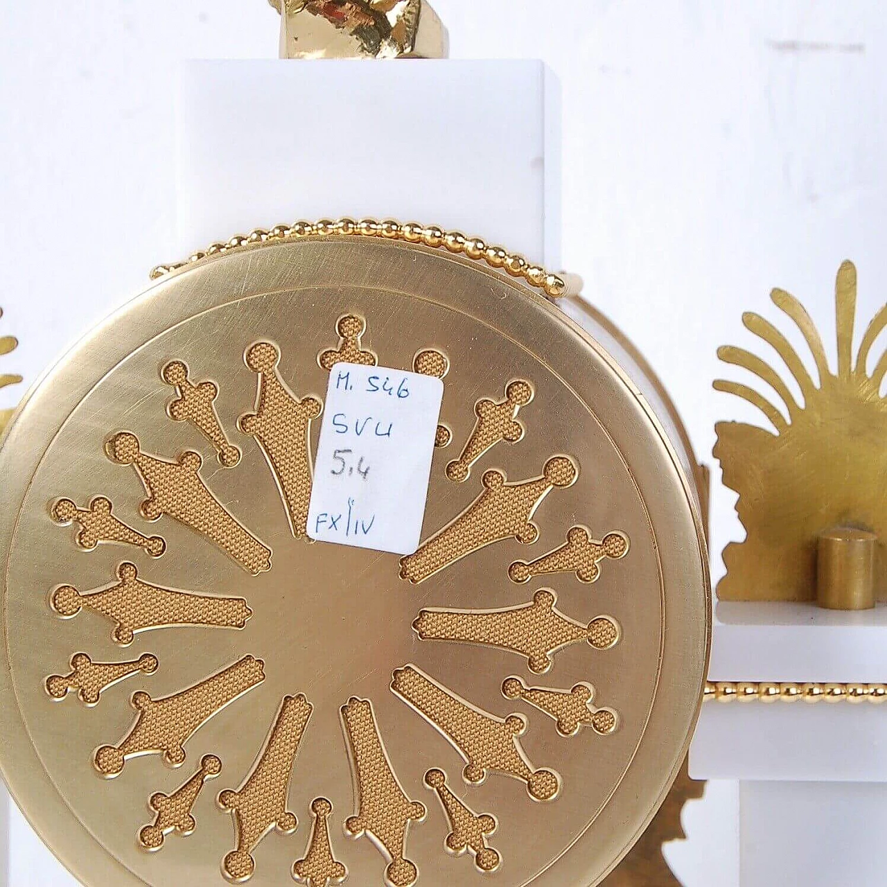 Carrara marble portico table clock in Empire style by La Vallèe, 1950s 7