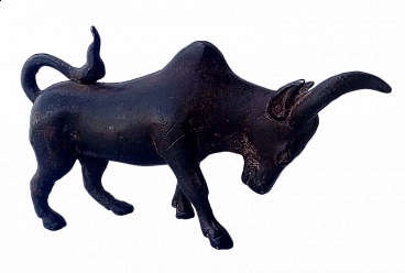 Asian bronze bull sculpture