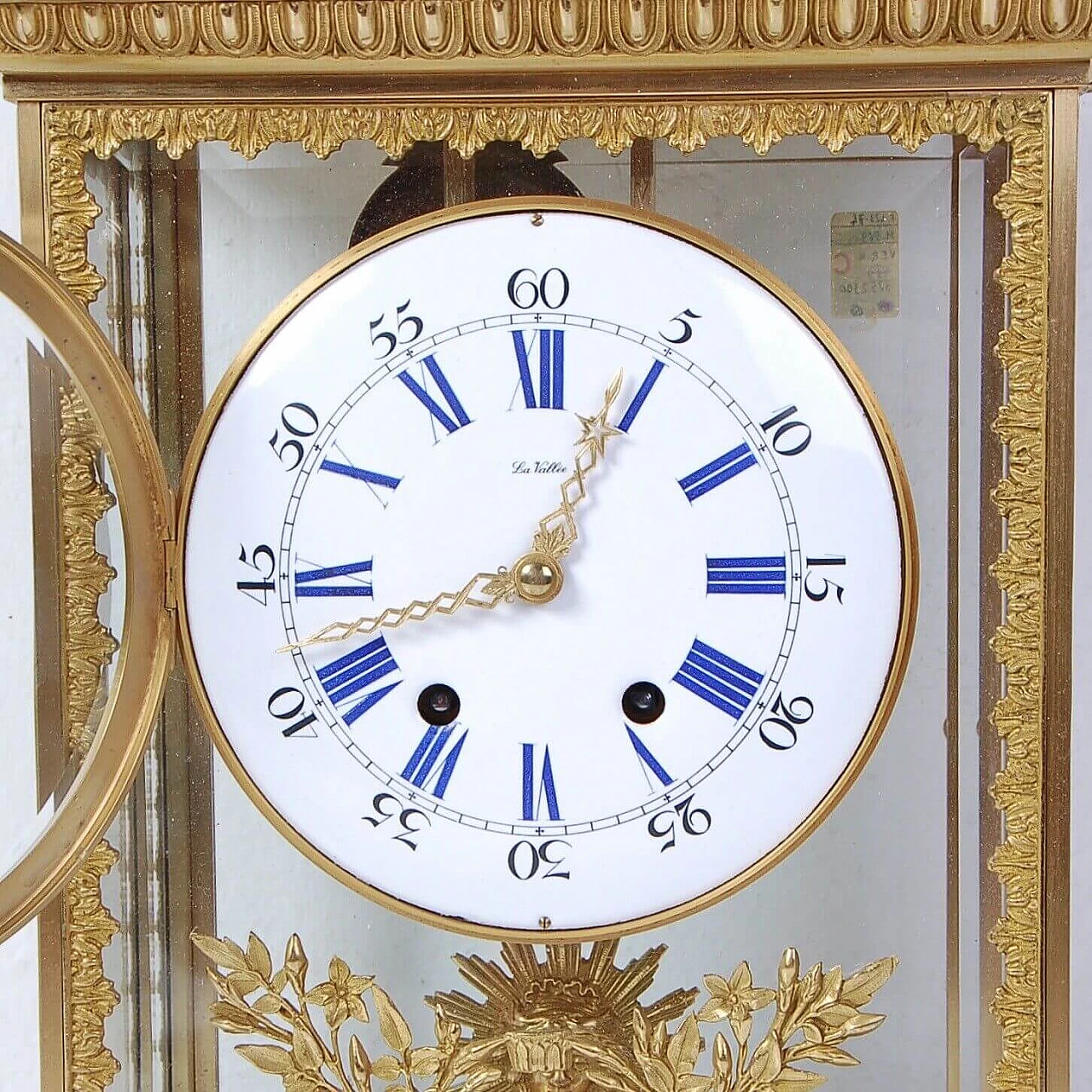 Carrara marble and gilded bronze Empire-style table clock, 1950s 3