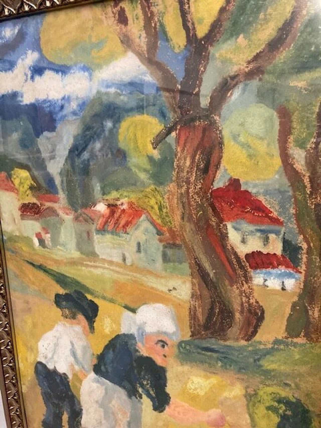 Giuseppe Serafini, Peasants in the fields, oil on cardboard, 1973 6