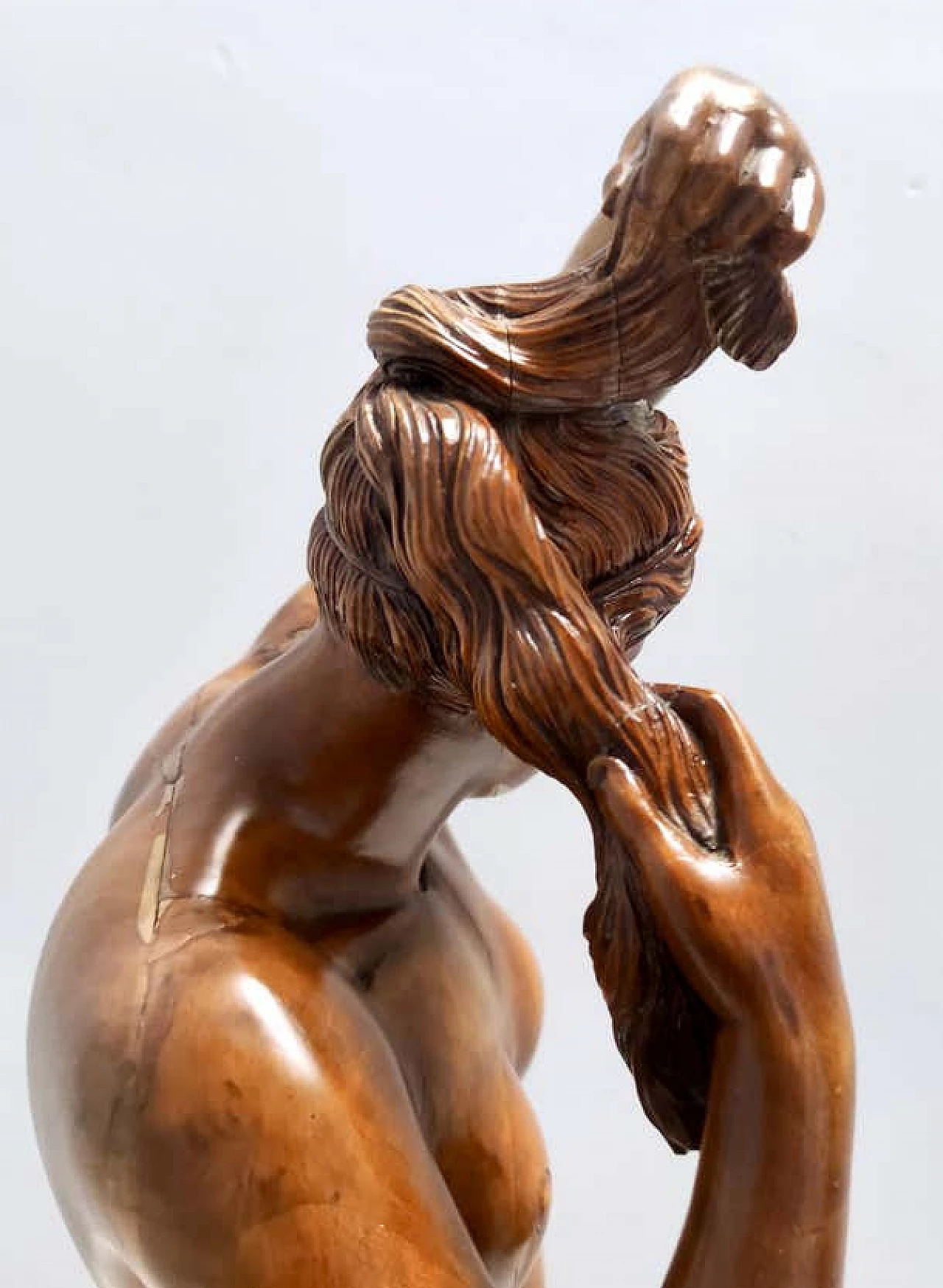 Scultura di nudo di donna in noce massiccio, anni '60 5