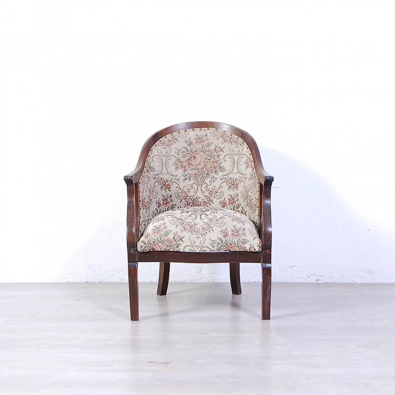 Walnut armchair in Charles X style, mid-19th century 1