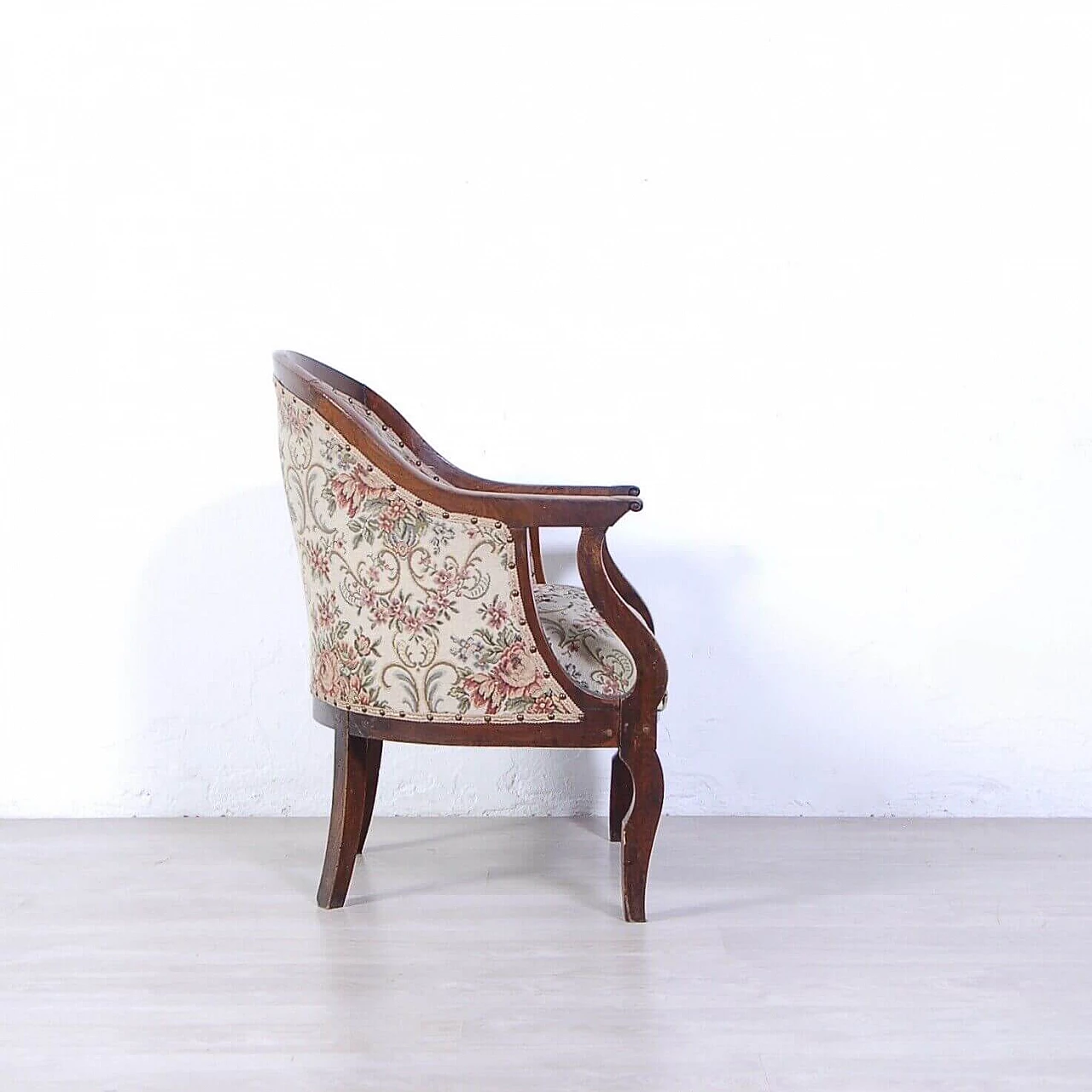 Walnut armchair in Charles X style, mid-19th century 2