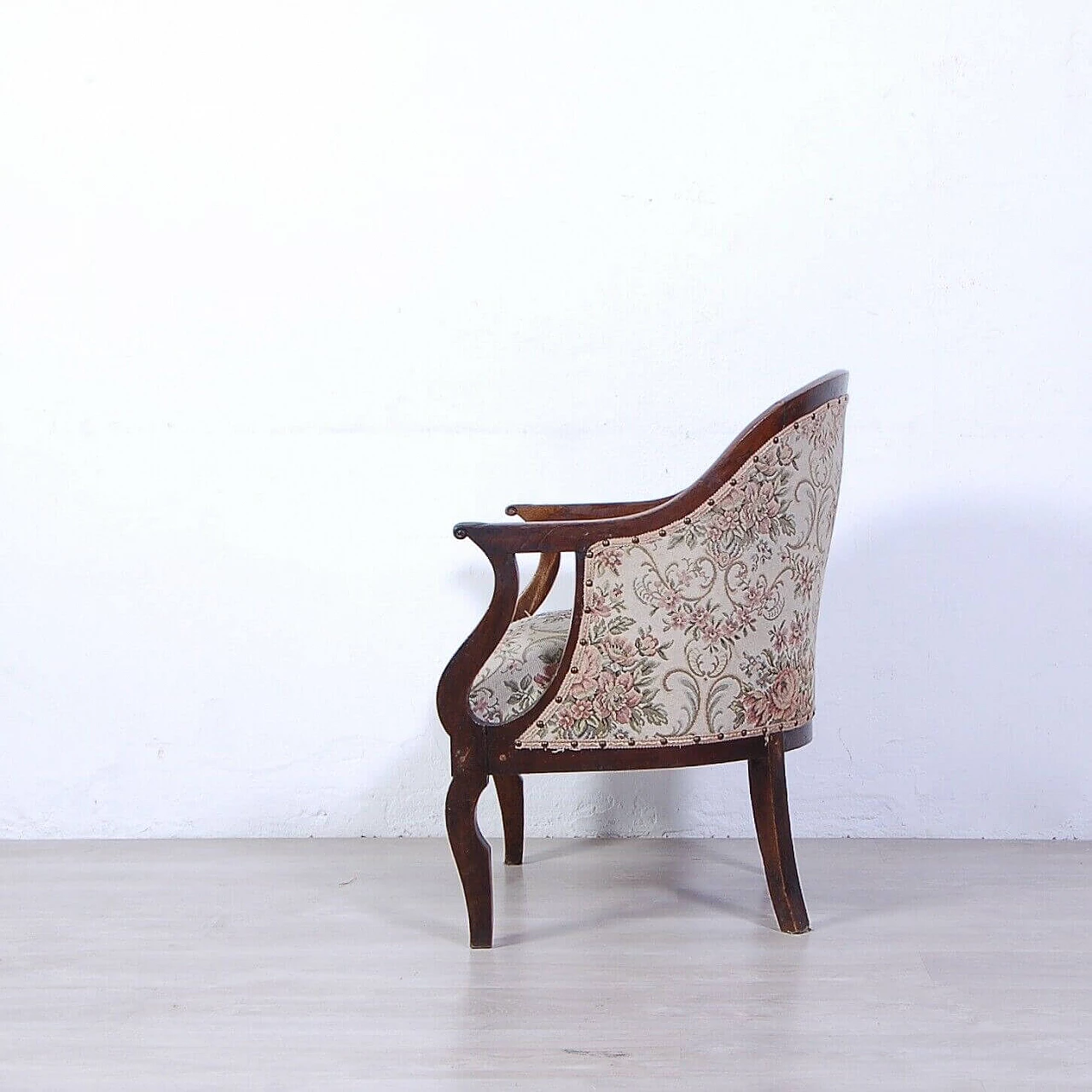 Walnut armchair in Charles X style, mid-19th century 4