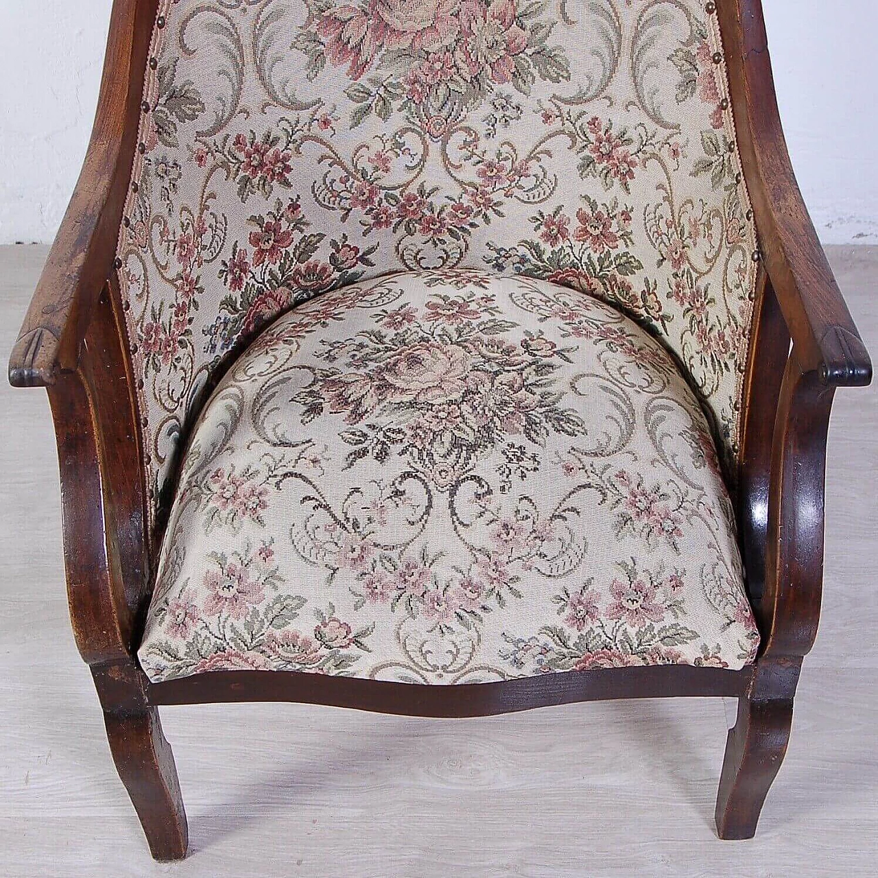 Walnut armchair in Charles X style, mid-19th century 5