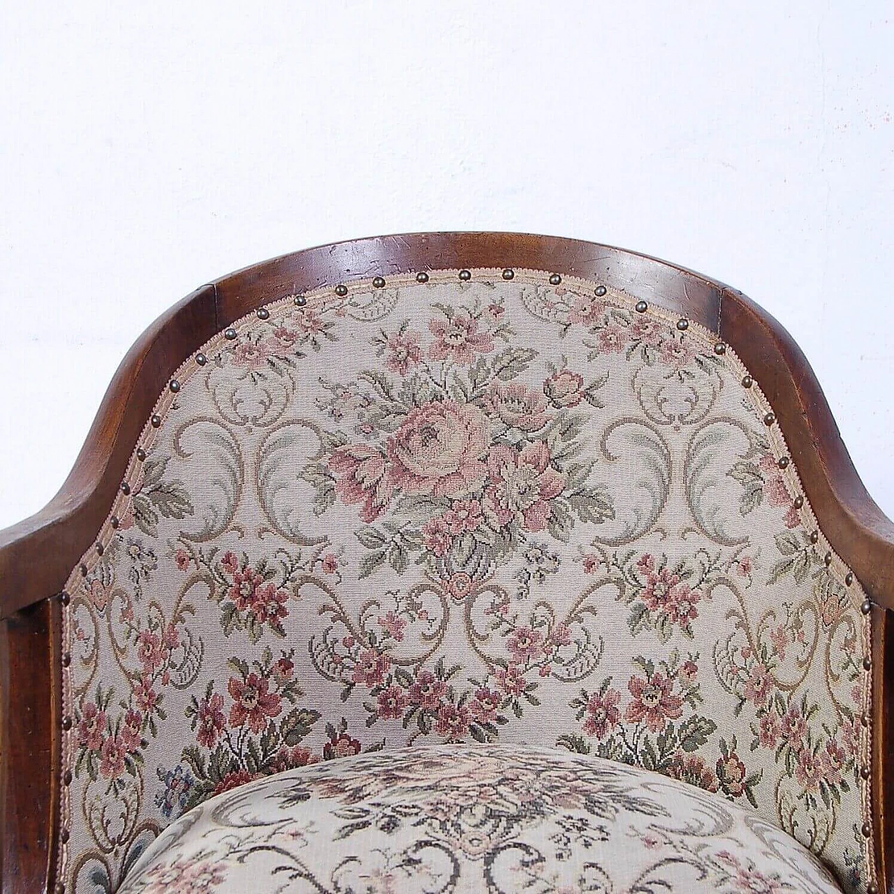 Walnut armchair in Charles X style, mid-19th century 6