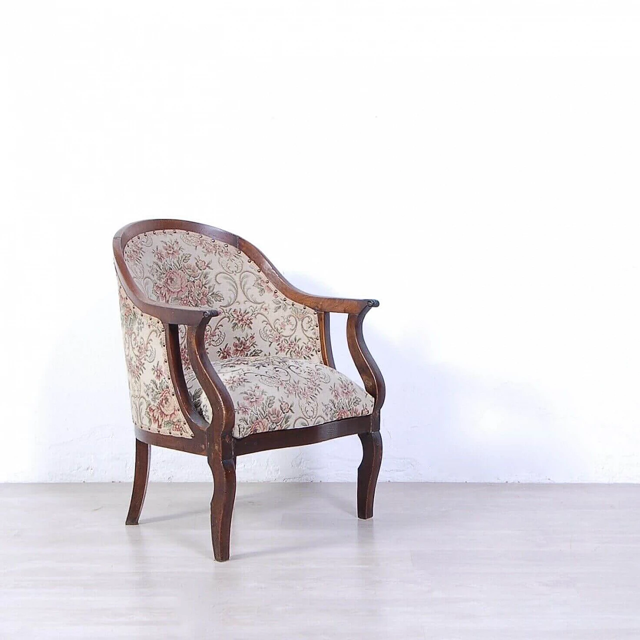 Walnut armchair in Charles X style, mid-19th century 12