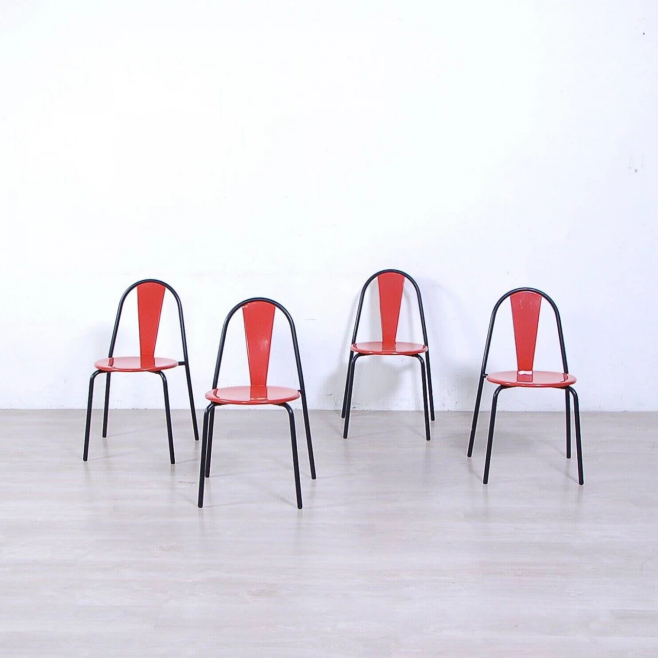 4 Chairs with metal frame by Bonaldo, 1970s 1