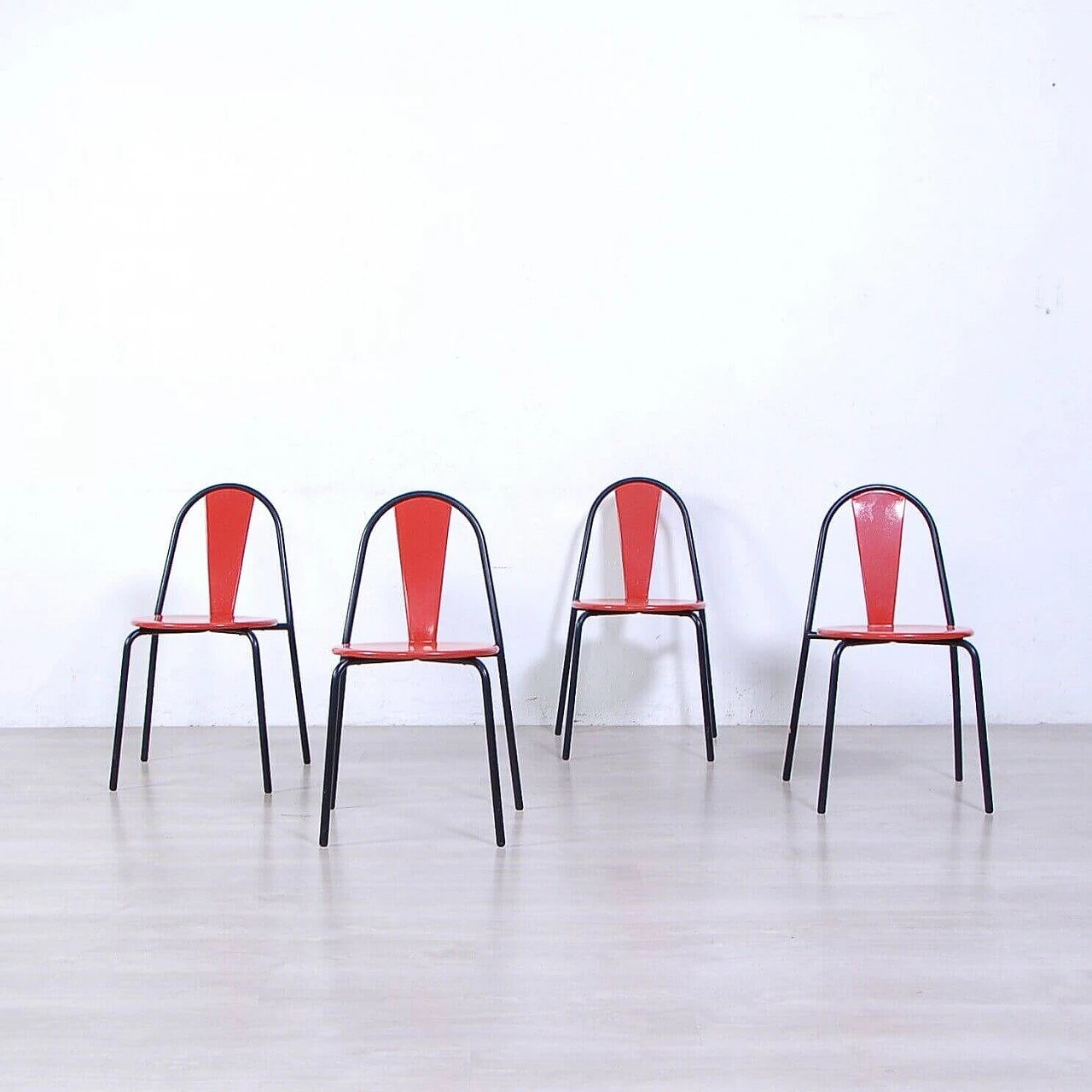 4 Chairs with metal frame by Bonaldo, 1970s 2