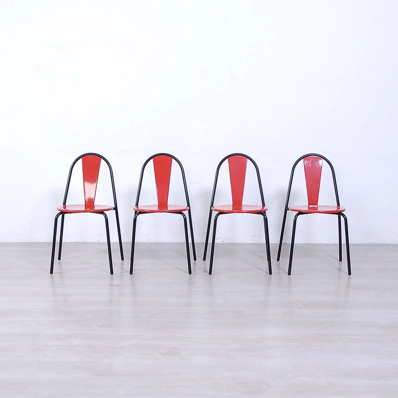 4 Chairs with metal frame by Bonaldo, 1970s 3