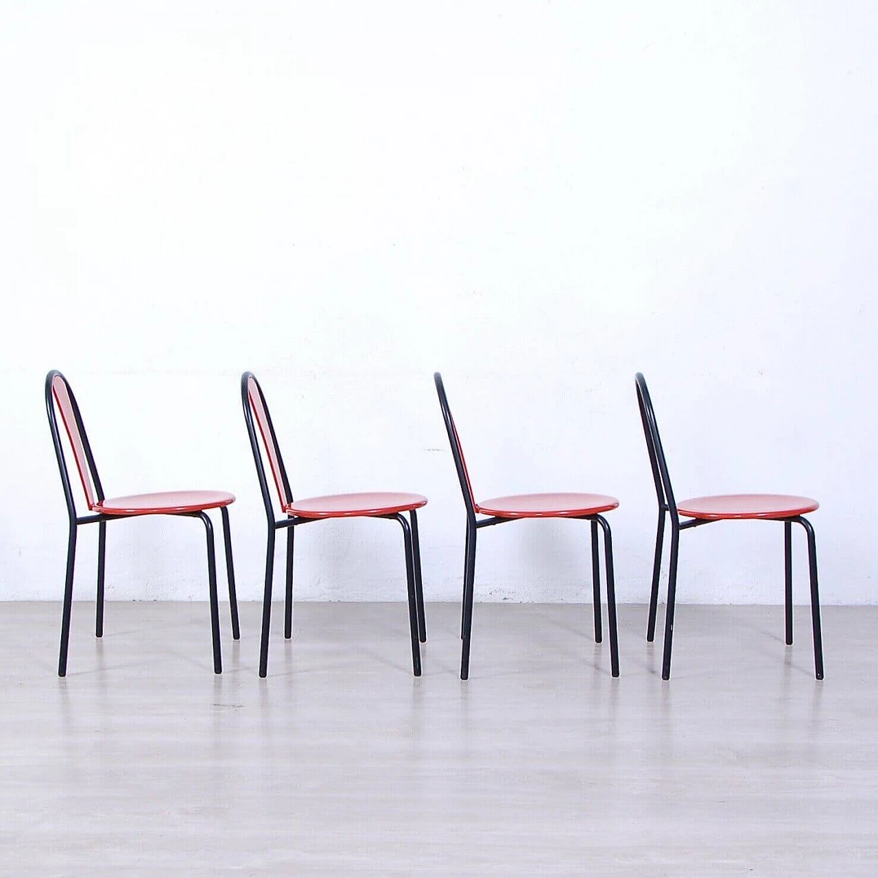 4 Chairs with metal frame by Bonaldo, 1970s 4