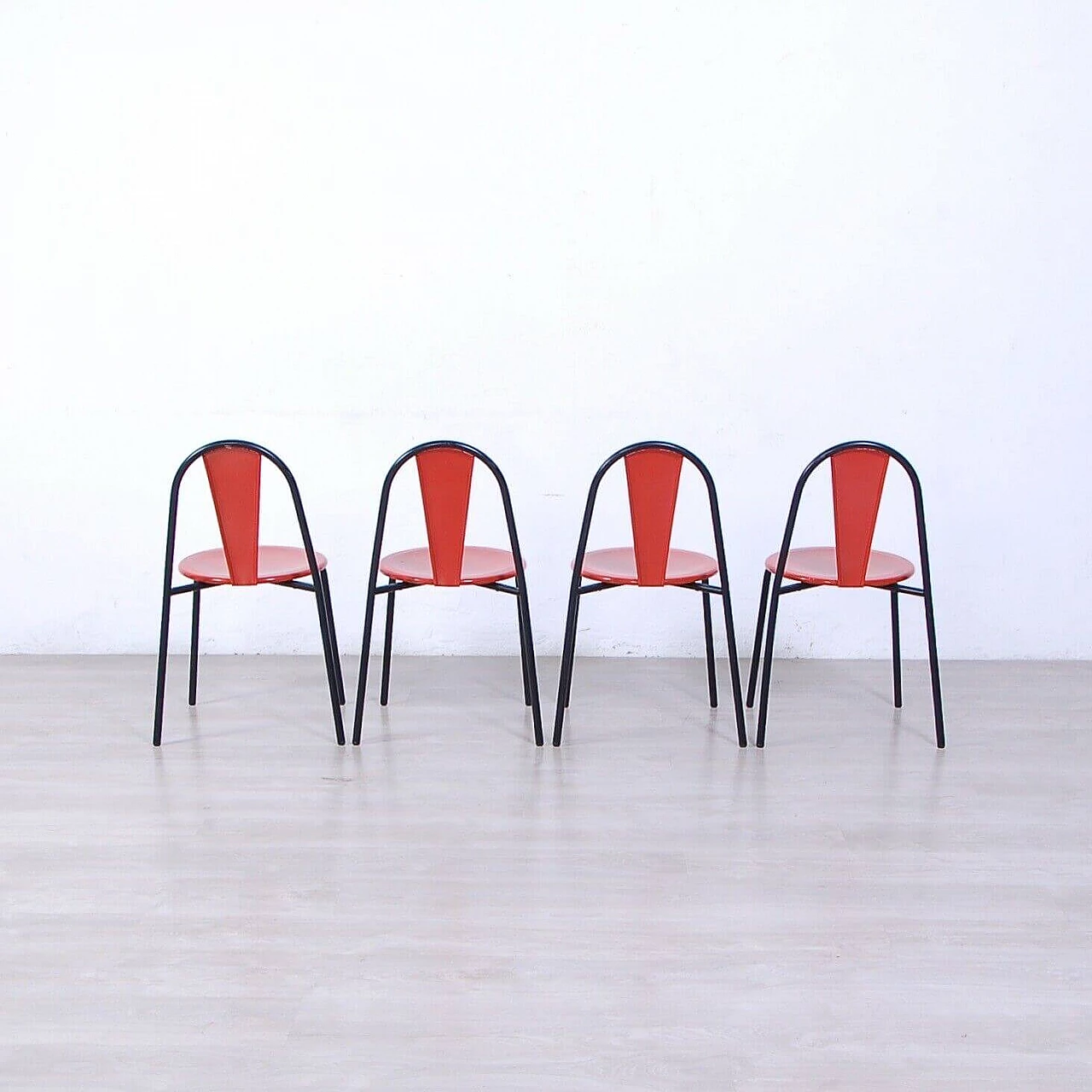 4 Chairs with metal frame by Bonaldo, 1970s 5