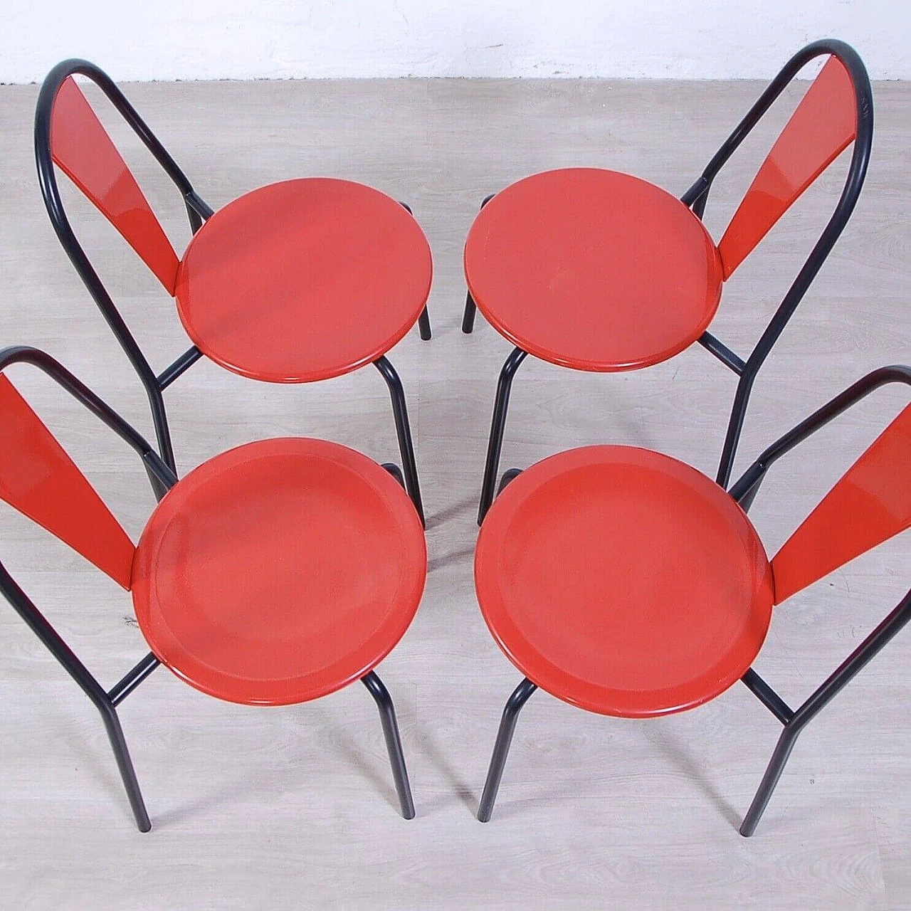 4 Chairs with metal frame by Bonaldo, 1970s 7