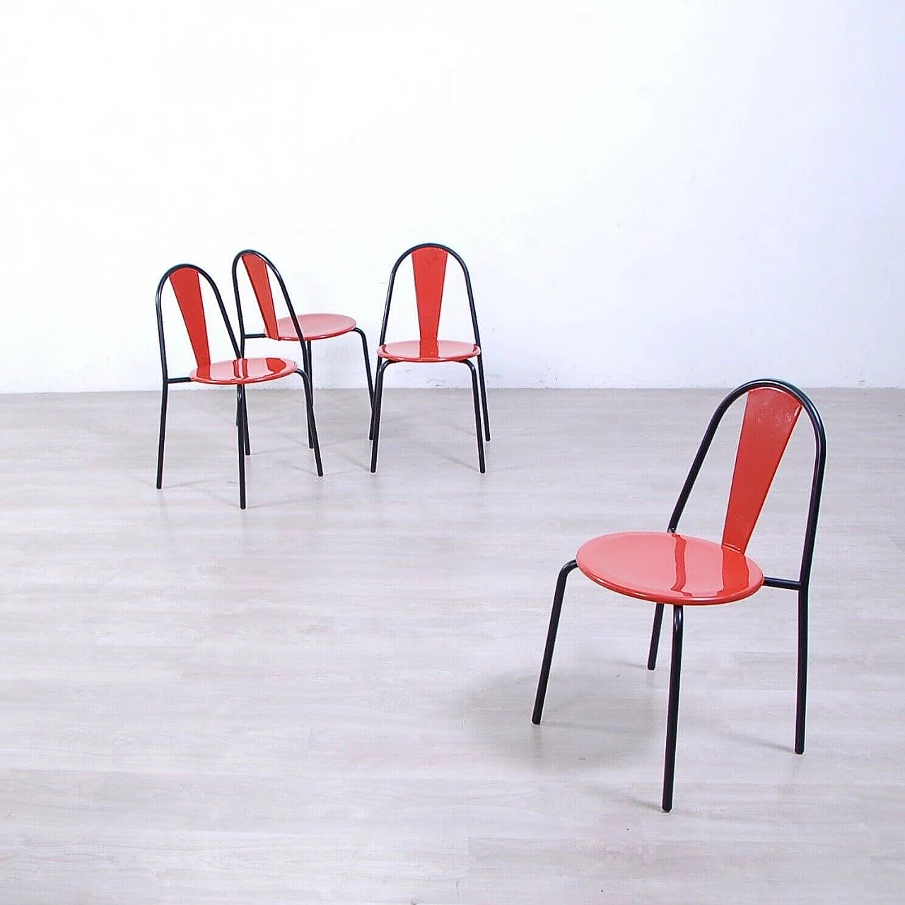 4 Chairs with metal frame by Bonaldo, 1970s 9