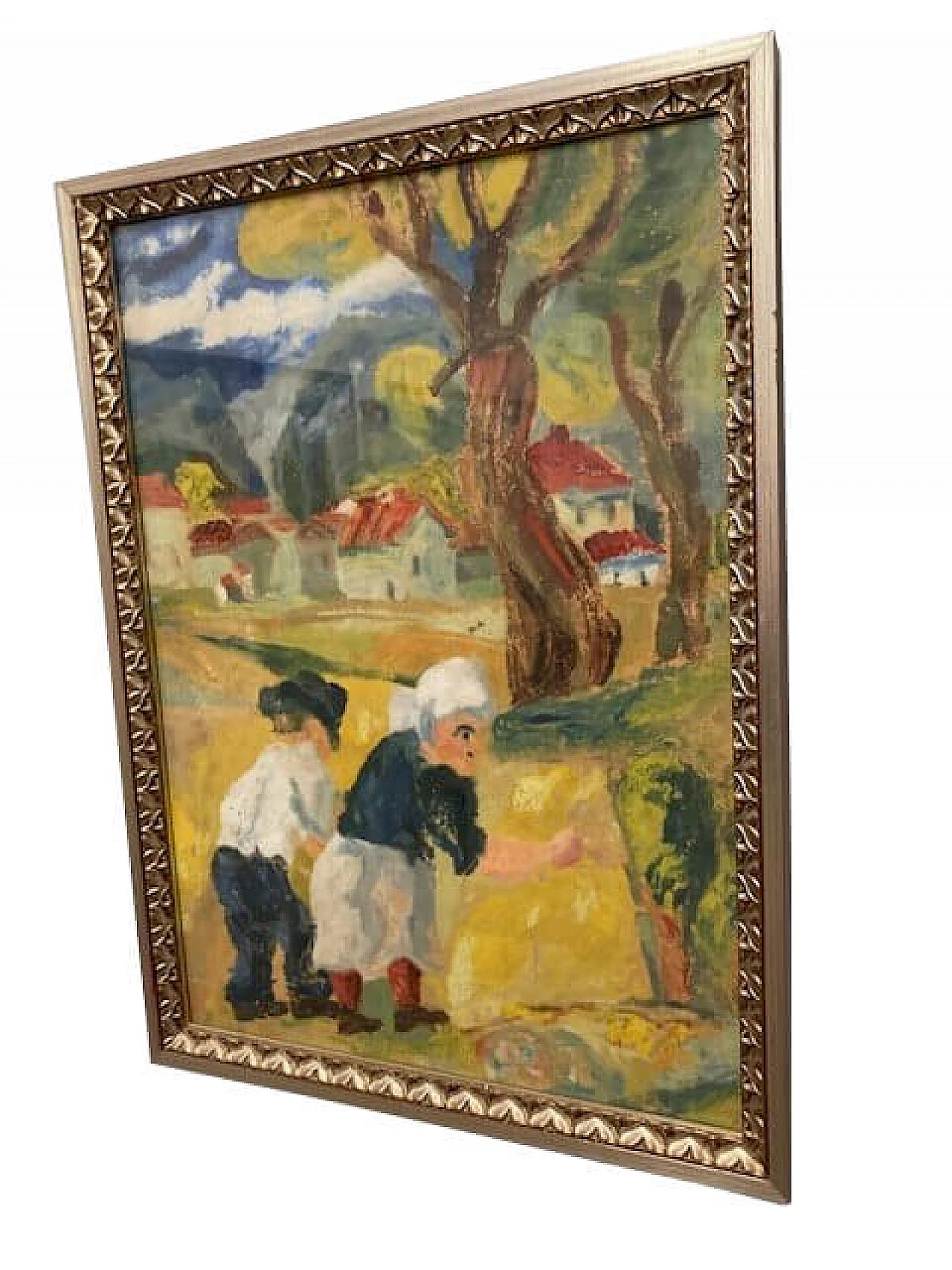 Giuseppe Serafini, Peasants in the fields, oil on cardboard, 1973 10