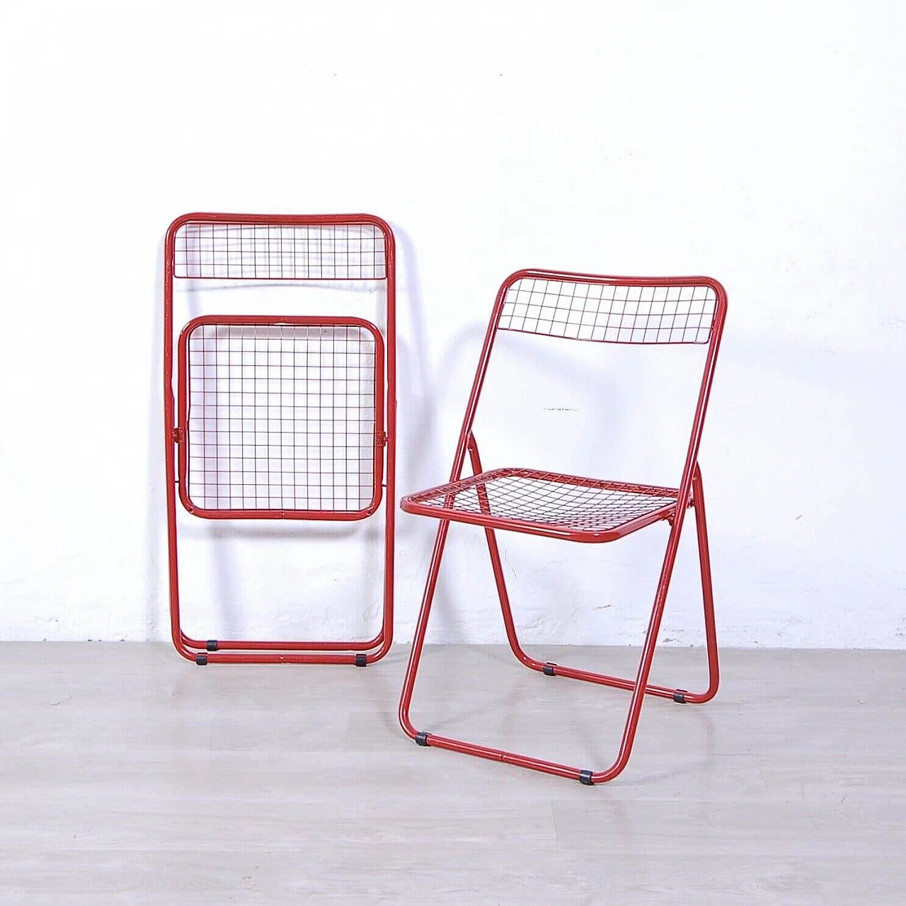 Pair of Ted Net folding chairs by Niels Gammelgaard for Ikea, 1978 1