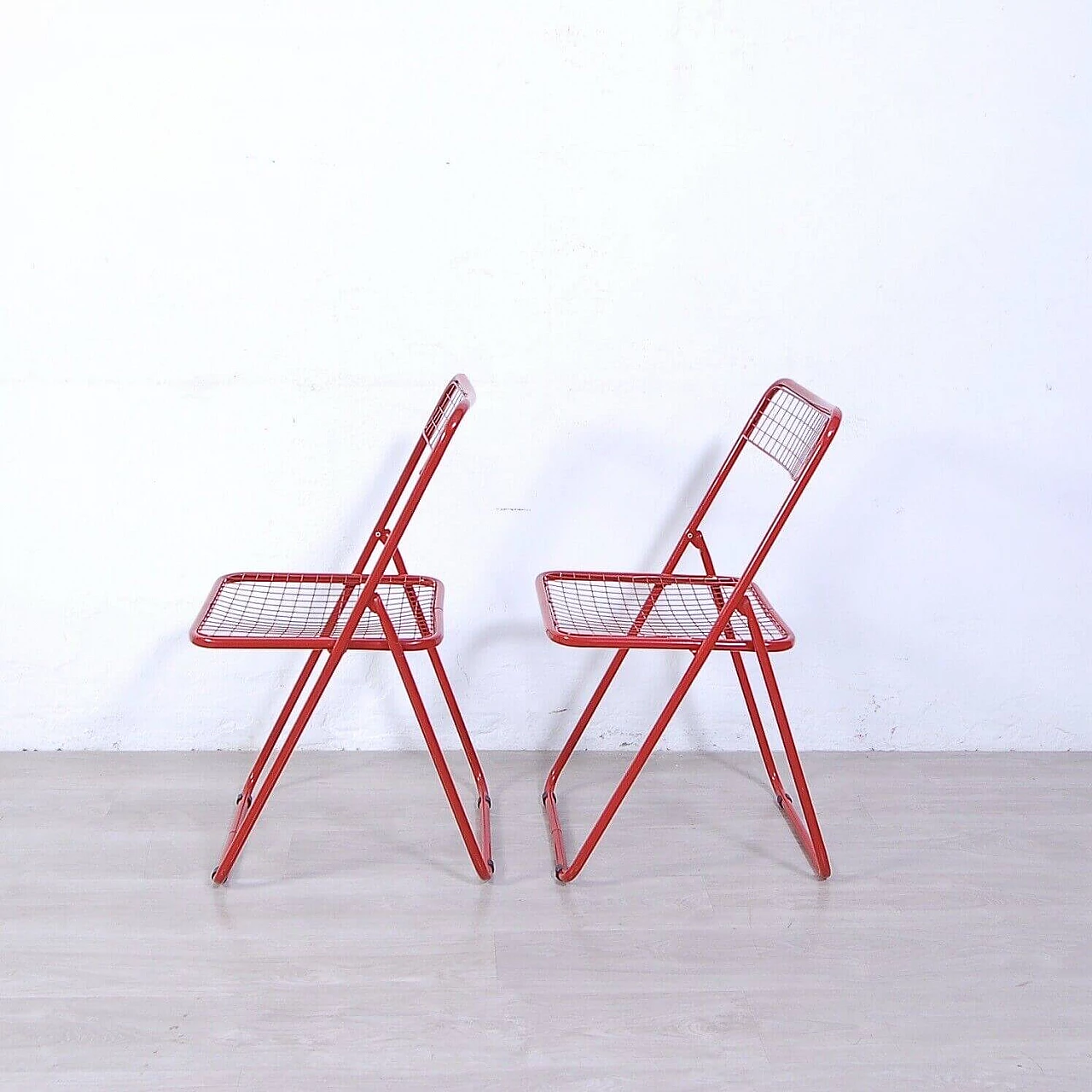 Pair of Ted Net folding chairs by Niels Gammelgaard for Ikea, 1978 9