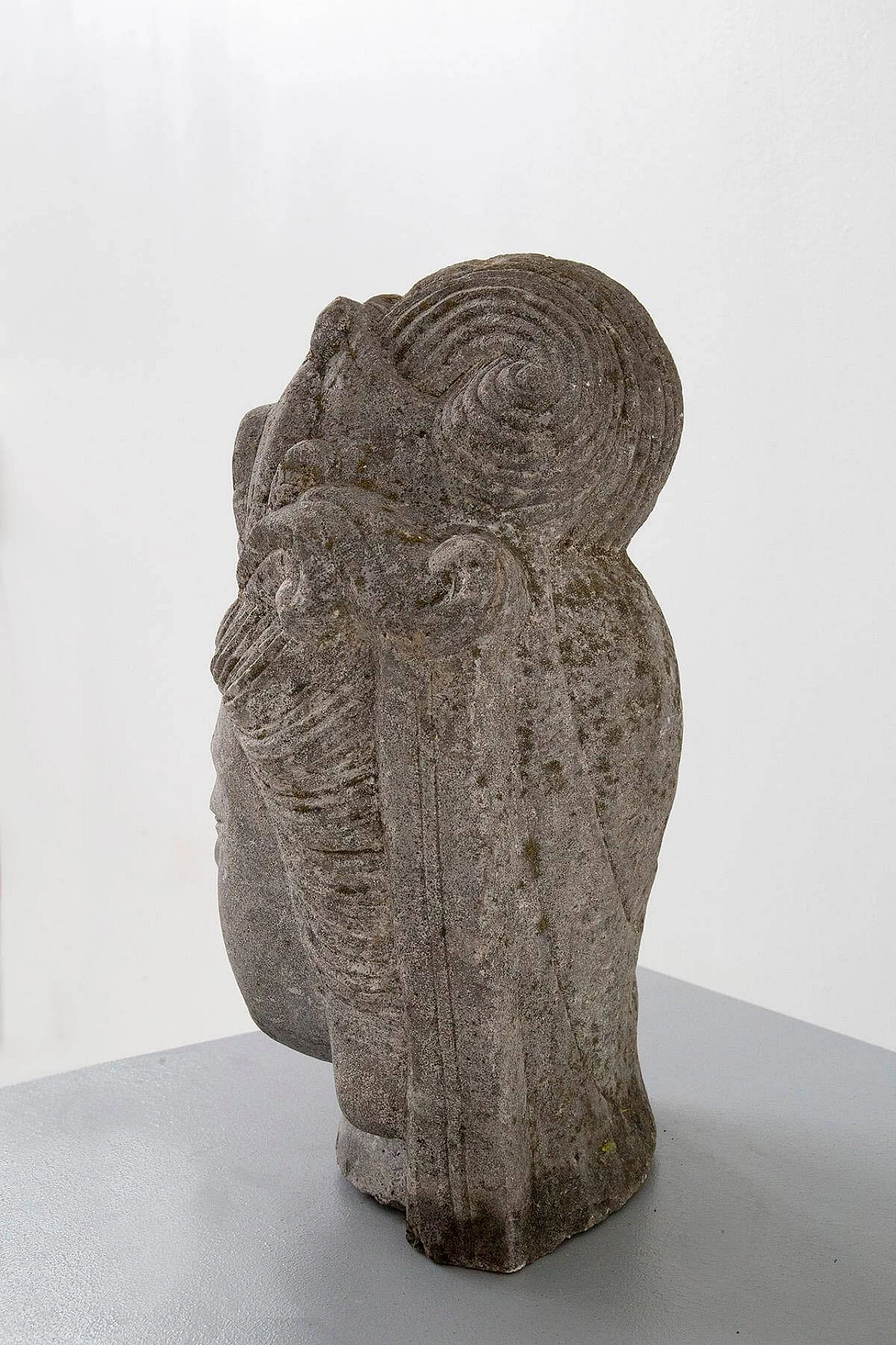 Stone Buddha head sculpture, 20th century 1